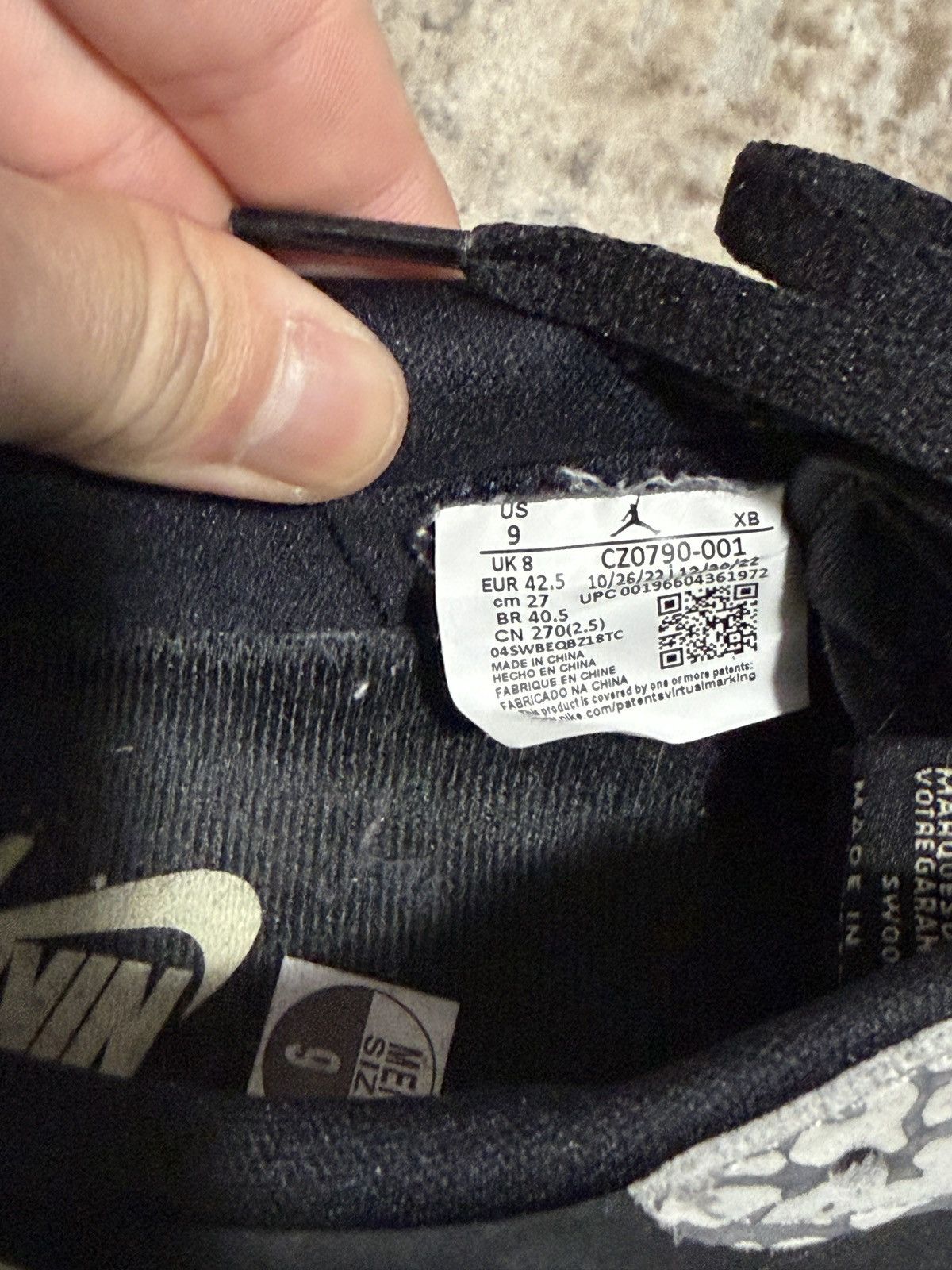 Nike Jordan 1 Retro Low - Black Cement Sz 9 Size US 9 / EU 42 - 8 Thumbnail