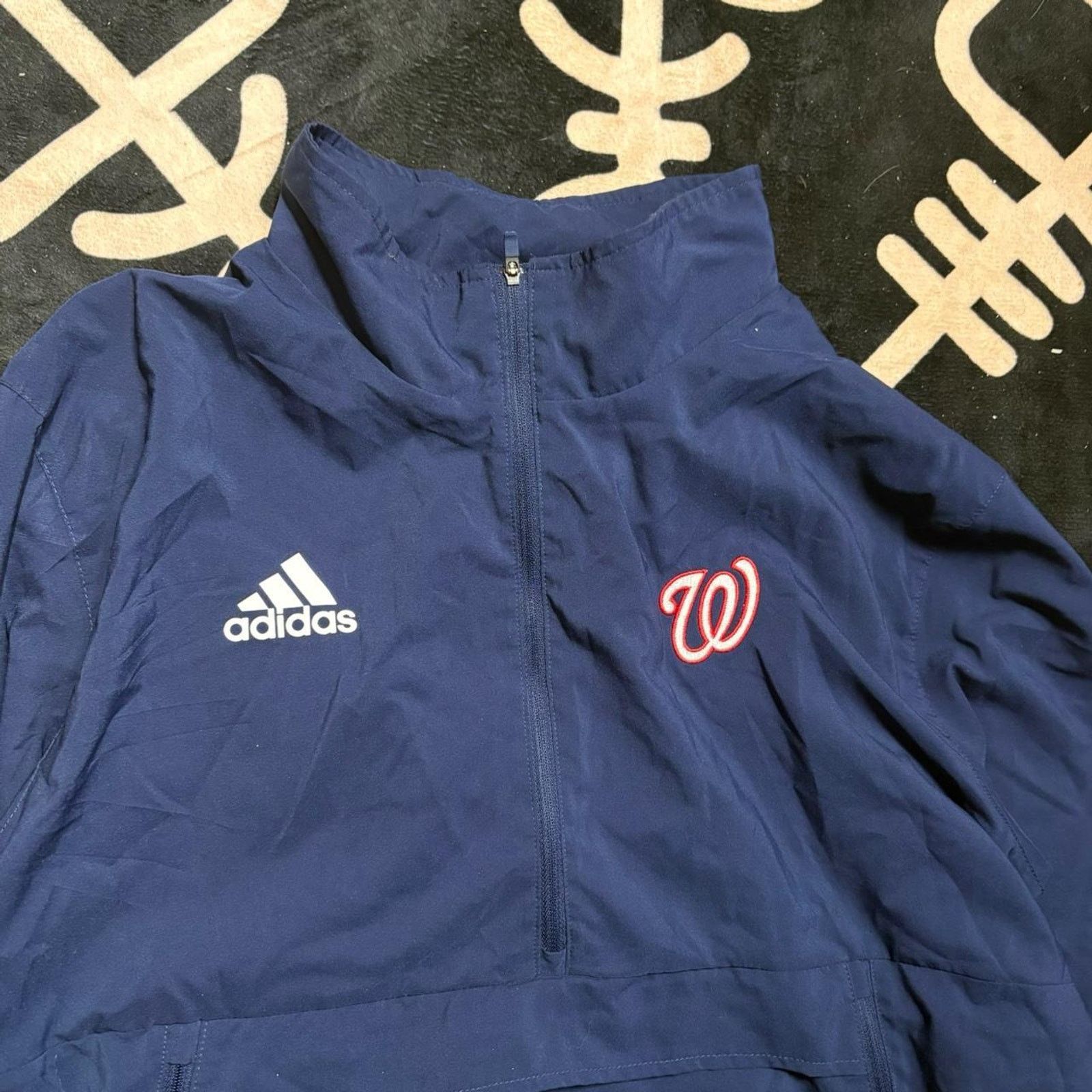 Adidas Navy adidas official team issued Washington Nationals 1/4zip Size US XL / EU 56 / 4 - 4 Thumbnail