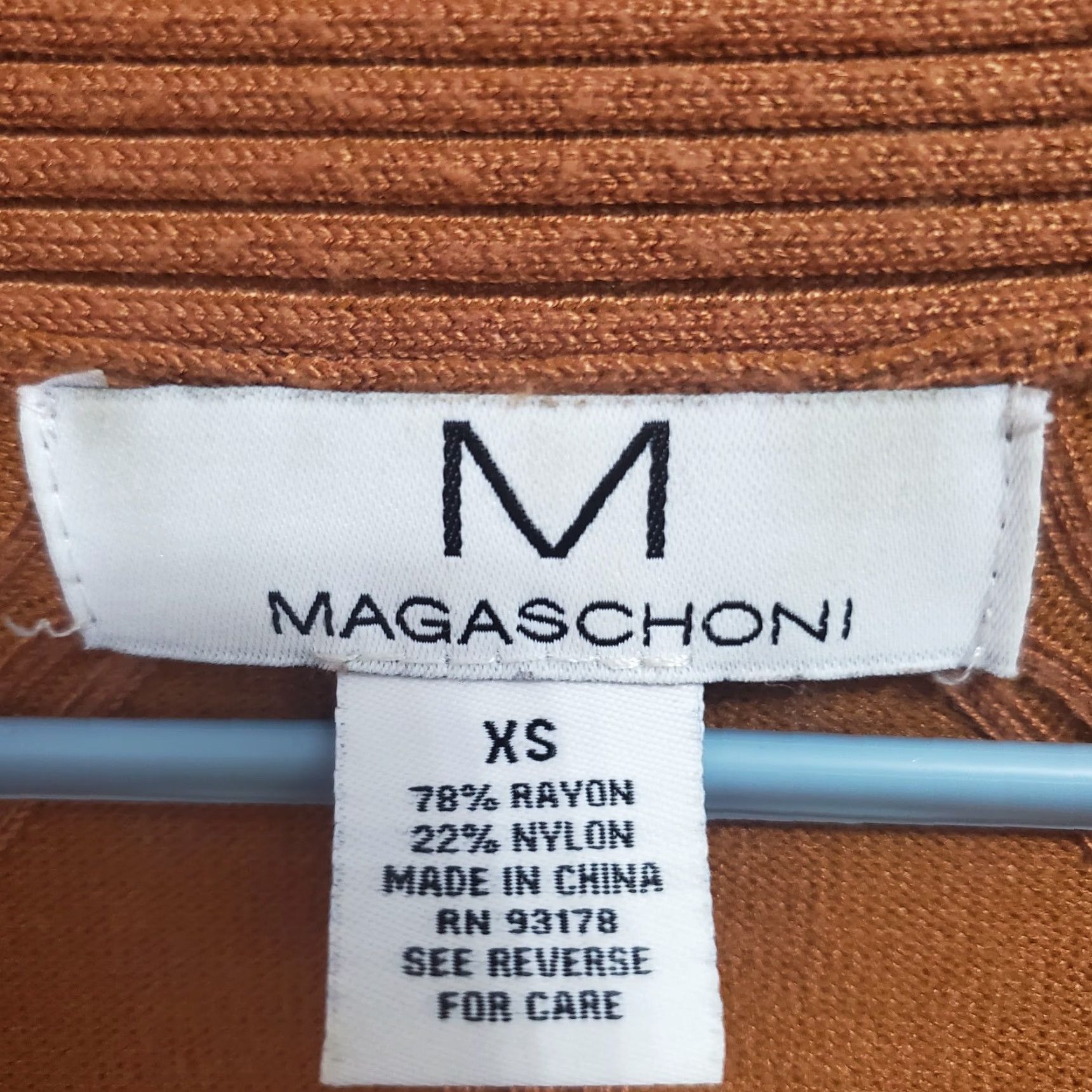 Vintage Magaschoni Cardigan Sweater Size XS Brown Open Front Ribbed Detail Long Sleeve Size XS / US 0-2 / IT 36-38 - 3 Thumbnail