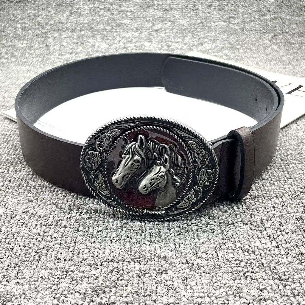 Japanese Brand 💥double horse retro style black belt Size ONE SIZE - 1 Preview