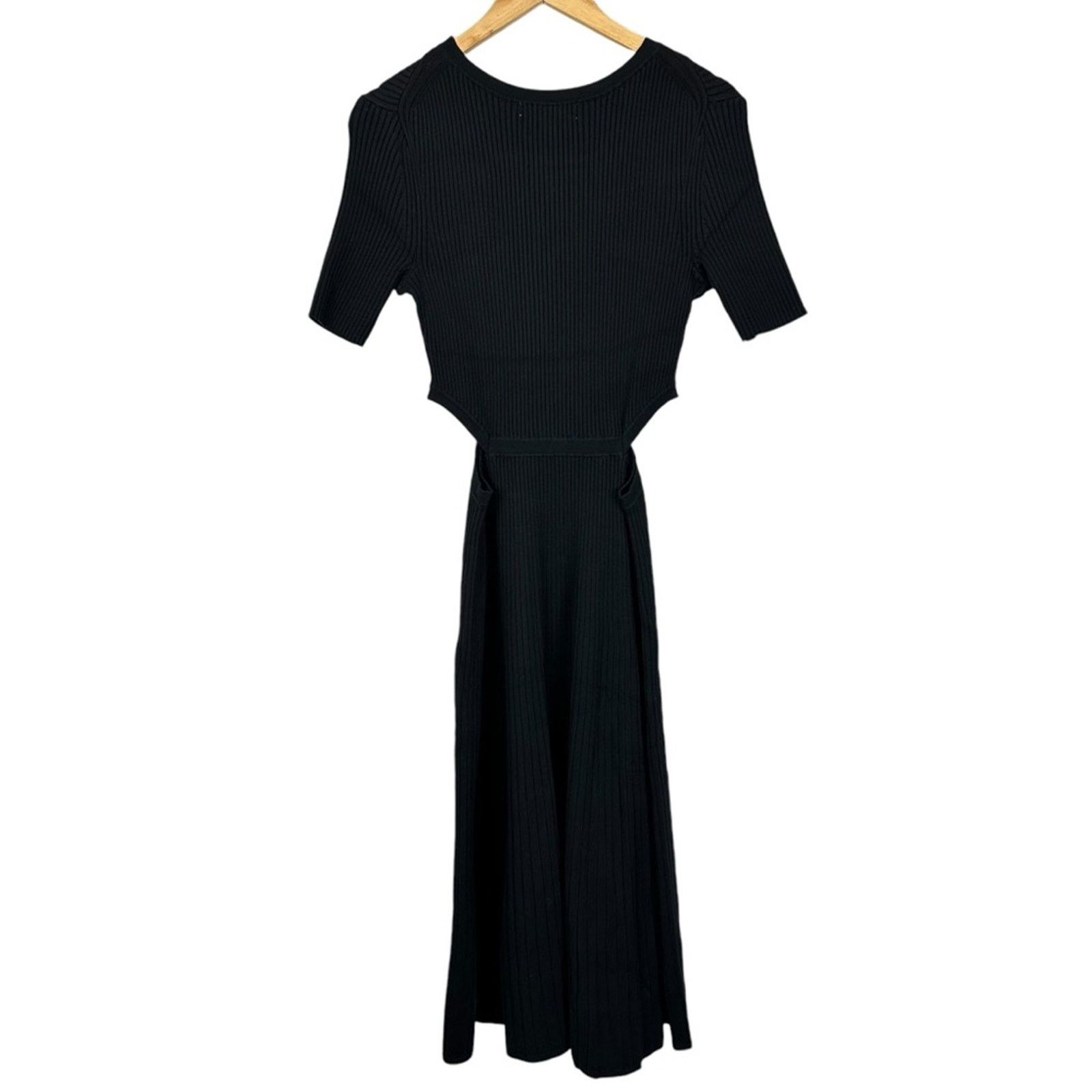 Boden NEW Boden Cutout Knitted Ribbed Midi Black Sweater Dress Size XL / US 12-14 / IT 48-50 - 8 Thumbnail