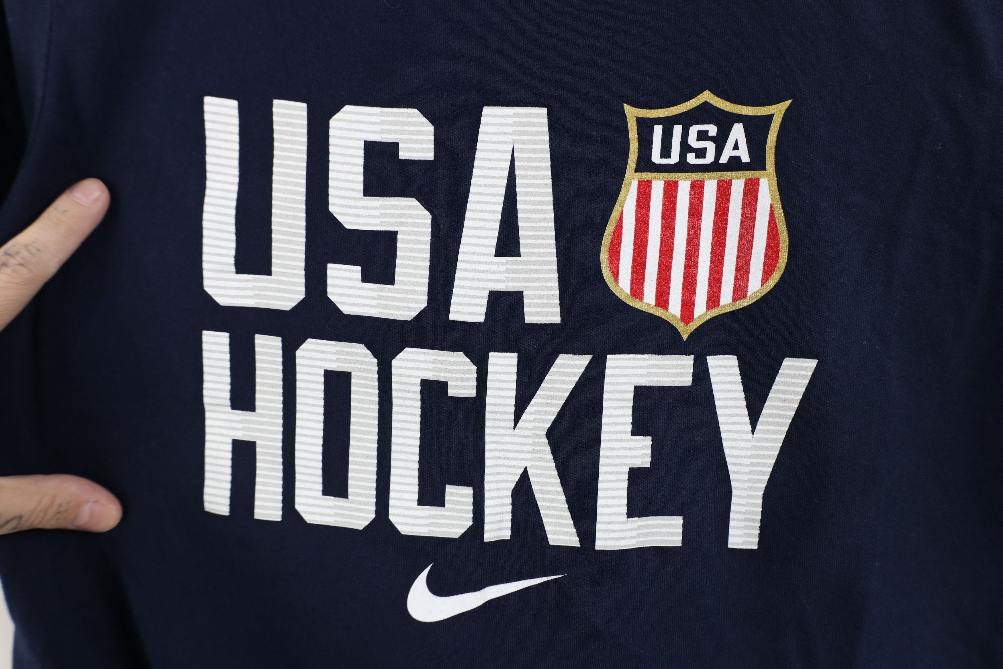 Nike Nike Spell Out Team USA Hockey Short Sleeve T-Shirt Blue Size M / US 6-8 / IT 42-44 - 4 Thumbnail