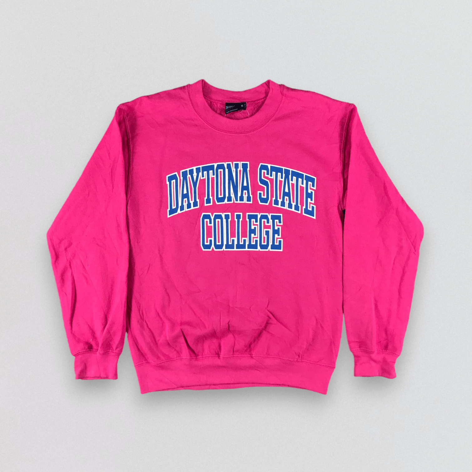 image of American College x Vintage Daytona State College Pullover Sweatshirt in Pink, Men's (Size Small)