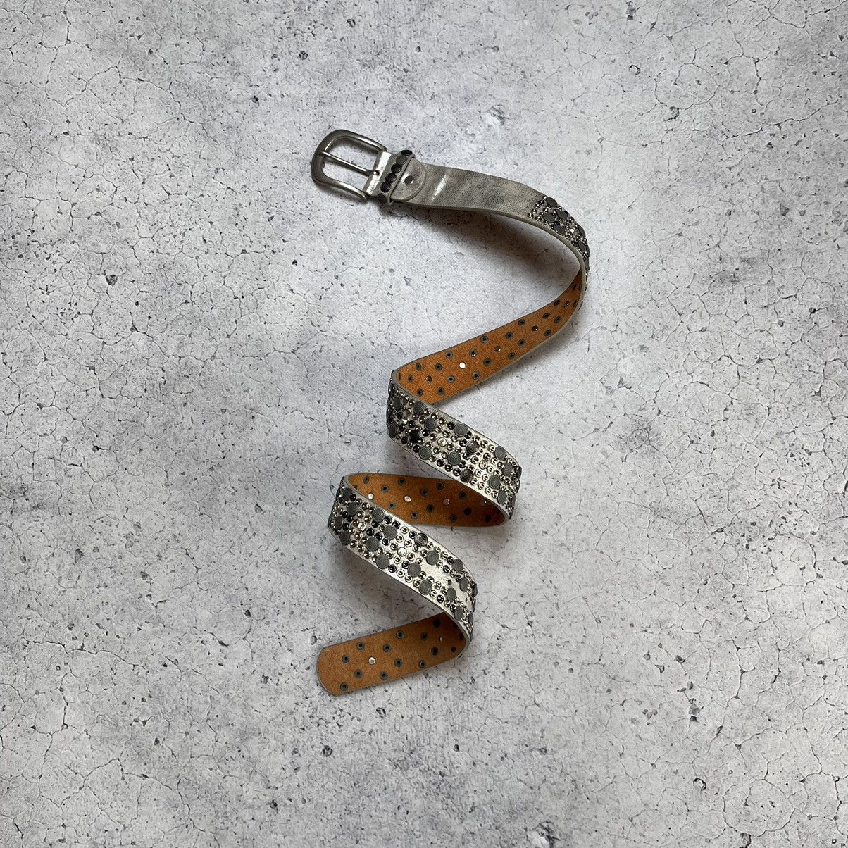 Japanese Brand × Vintage Vintage Leather Belt With Crystal B.B. Simon Supreme Style Size ONE SIZE - 4 Thumbnail