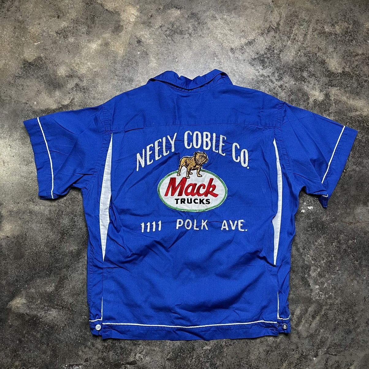 vintage 60s 70s chain stitch bowling collared shirt