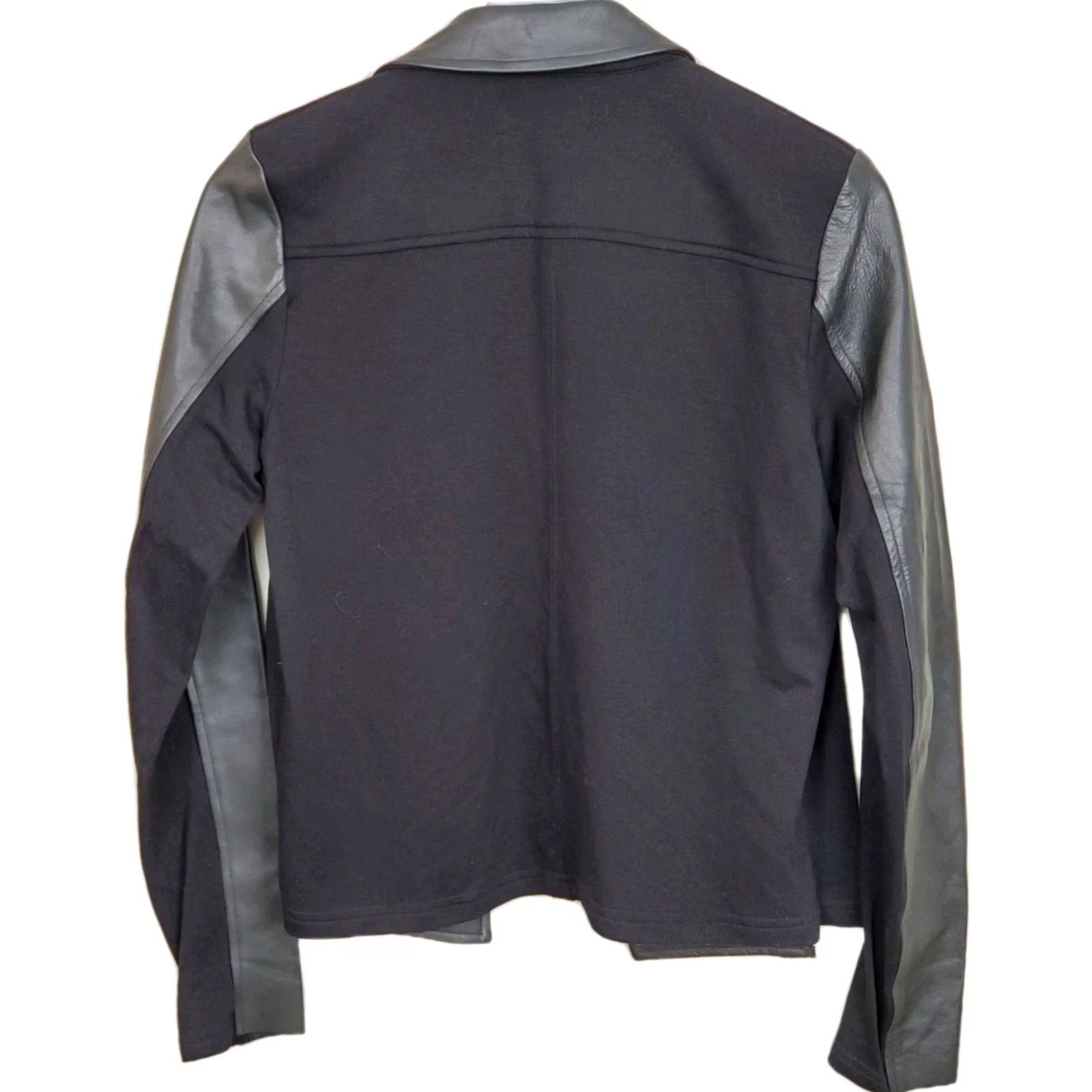 Michael Stars Michael Stars Leather Cardigan Black Women's Size M Cardigan Womens Leather Mix Open Lightweight All Seasons Size M / US 6-8 / IT 42-44 - 3 Thumbnail