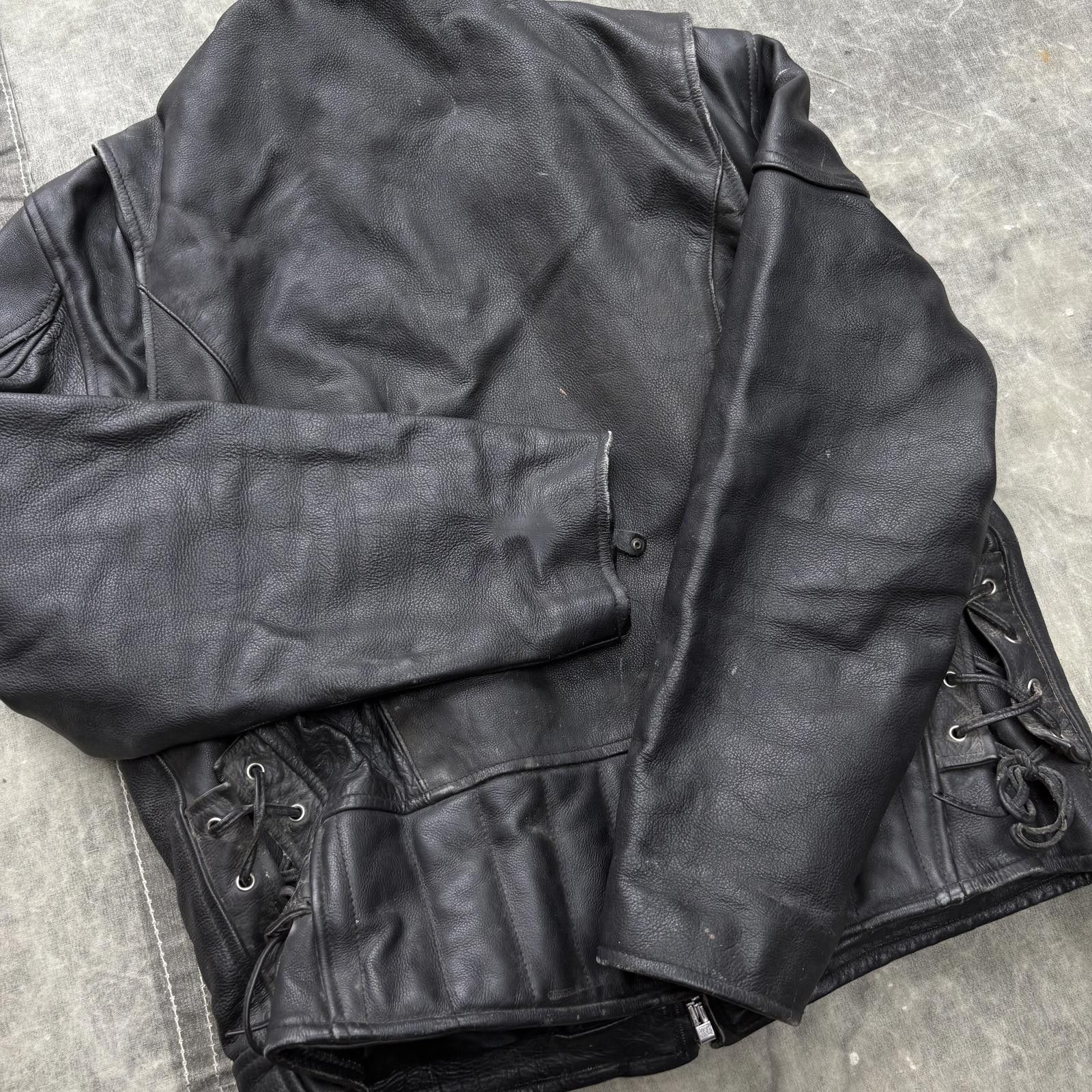 Wilsons Leather Vintage 80s 90s Wilsons Open Road Leather Motorcycle Jacket Size US L / EU 52-54 / 3 - 8 Thumbnail