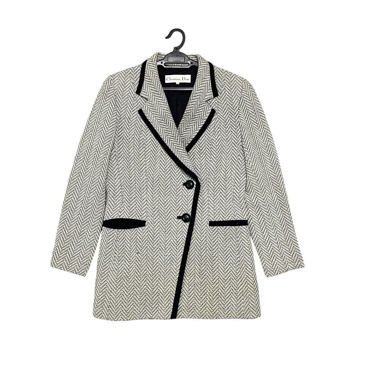 Dior Archive Vintage 90s Christian Dior Herringbone Wool Blazer Size M / US 6-8 / IT 42-44 - 1 Thumbnail