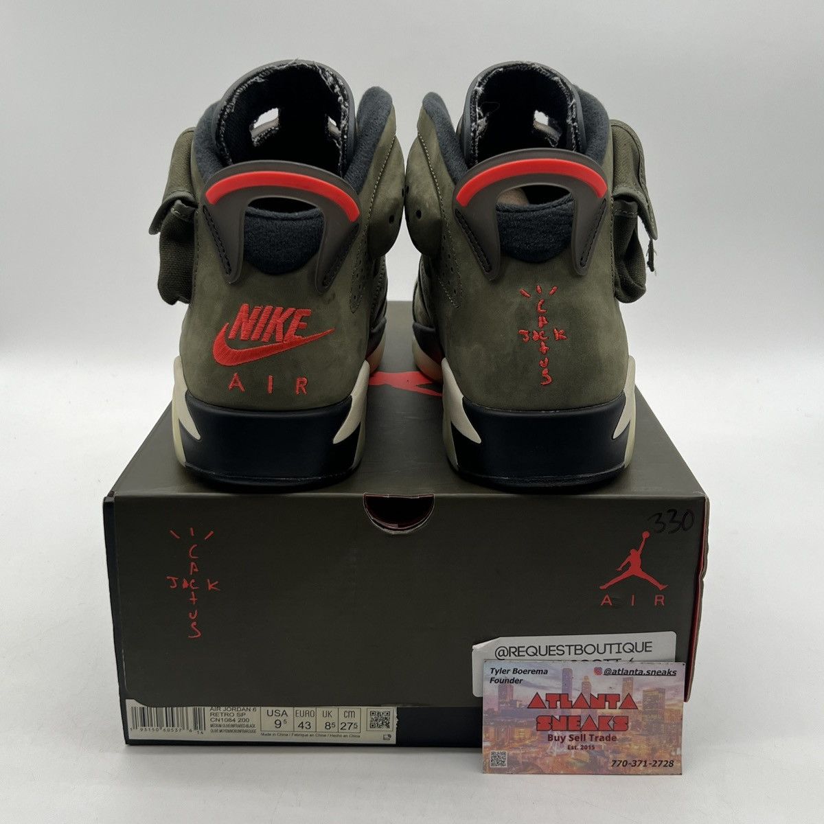 Jordan Brand Travis Scott x air Jordan 6 Olive Size US 9.5 / EU 42-43 - 3 Thumbnail