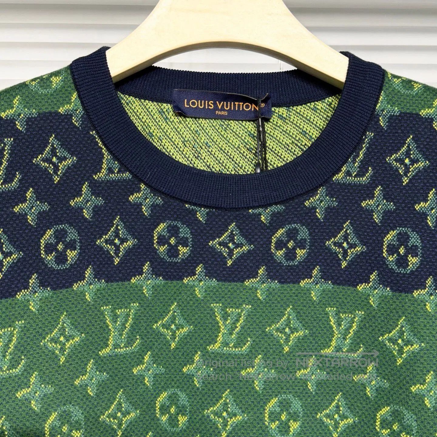 Louis Vuitton lv knitted short sleeve t-shirt in green. Size US L / EU 52-54 / 3 - 3 Thumbnail
