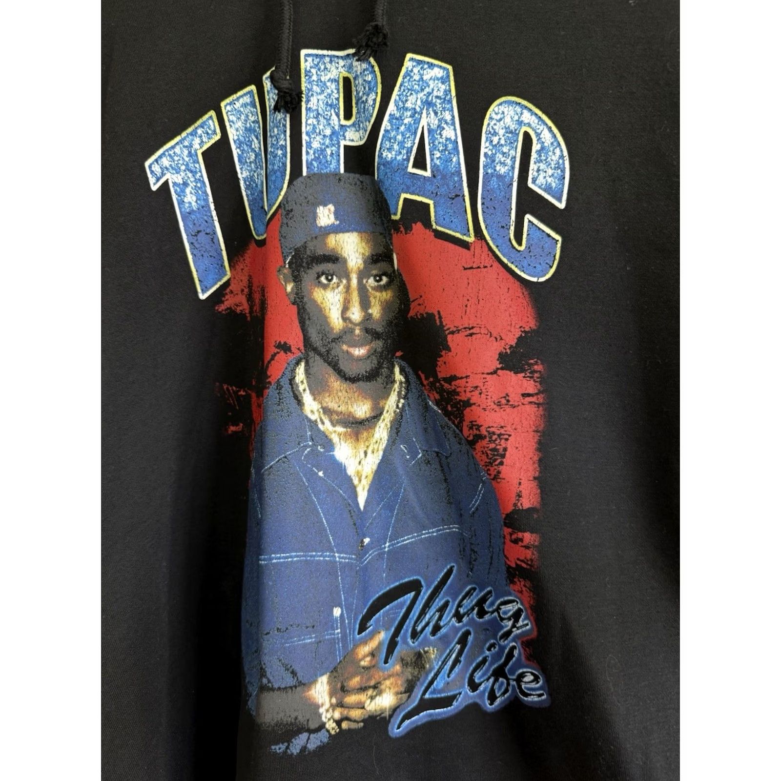 Vintage 2Pac Shakur Black Hoodie Thug Life Size Small Rap East Coast Unisex Hip Hop Size US S / EU 44-46 / 1 - 3 Thumbnail