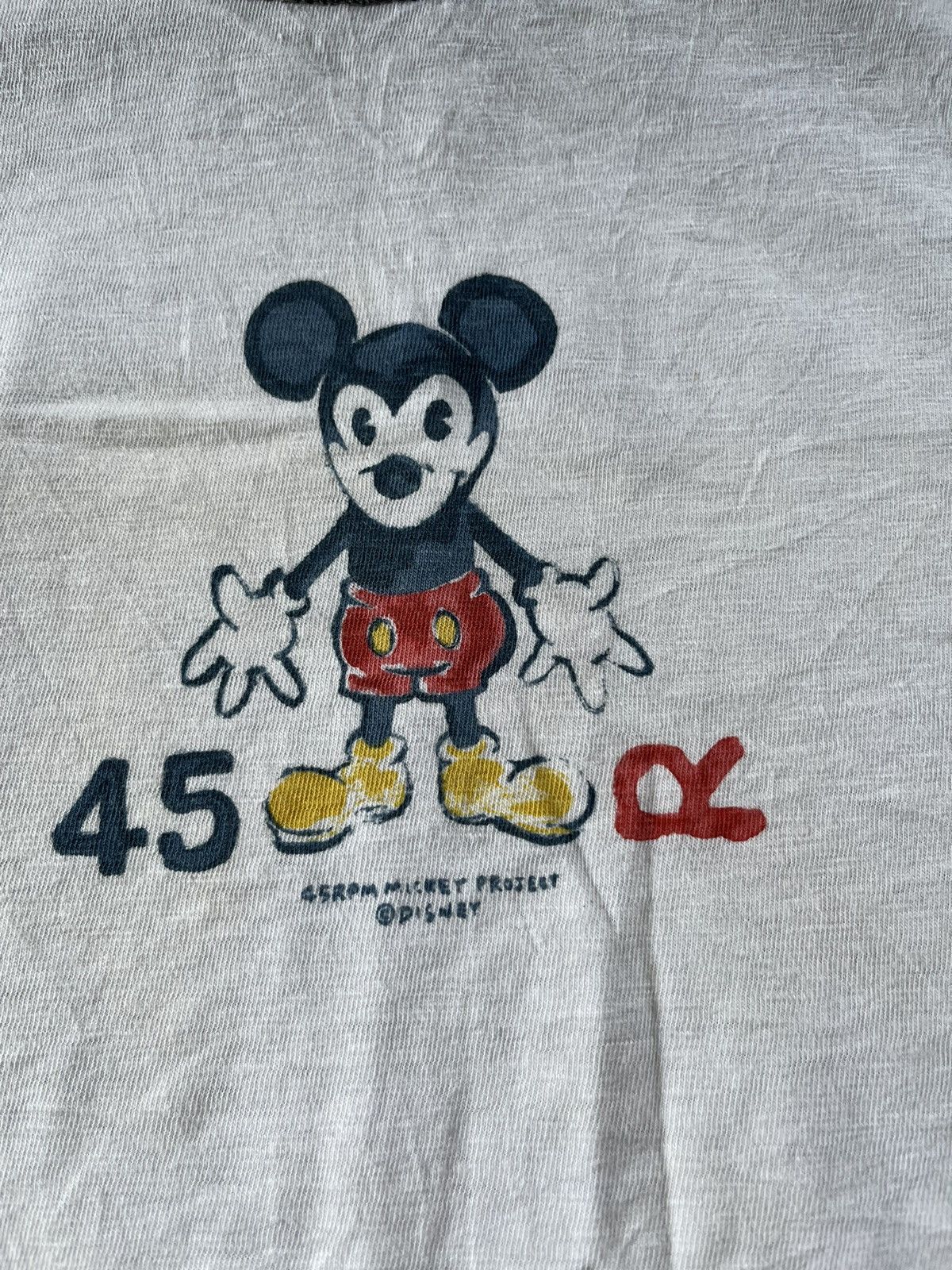 45rpm × Japanese Brand × Mickey Mouse RARE Vintage 45 RPM x Mickey Mouse Big Logo Tees Japan 🇯🇵 Size US M / EU 48-50 / 2 - 2 Thumbnail