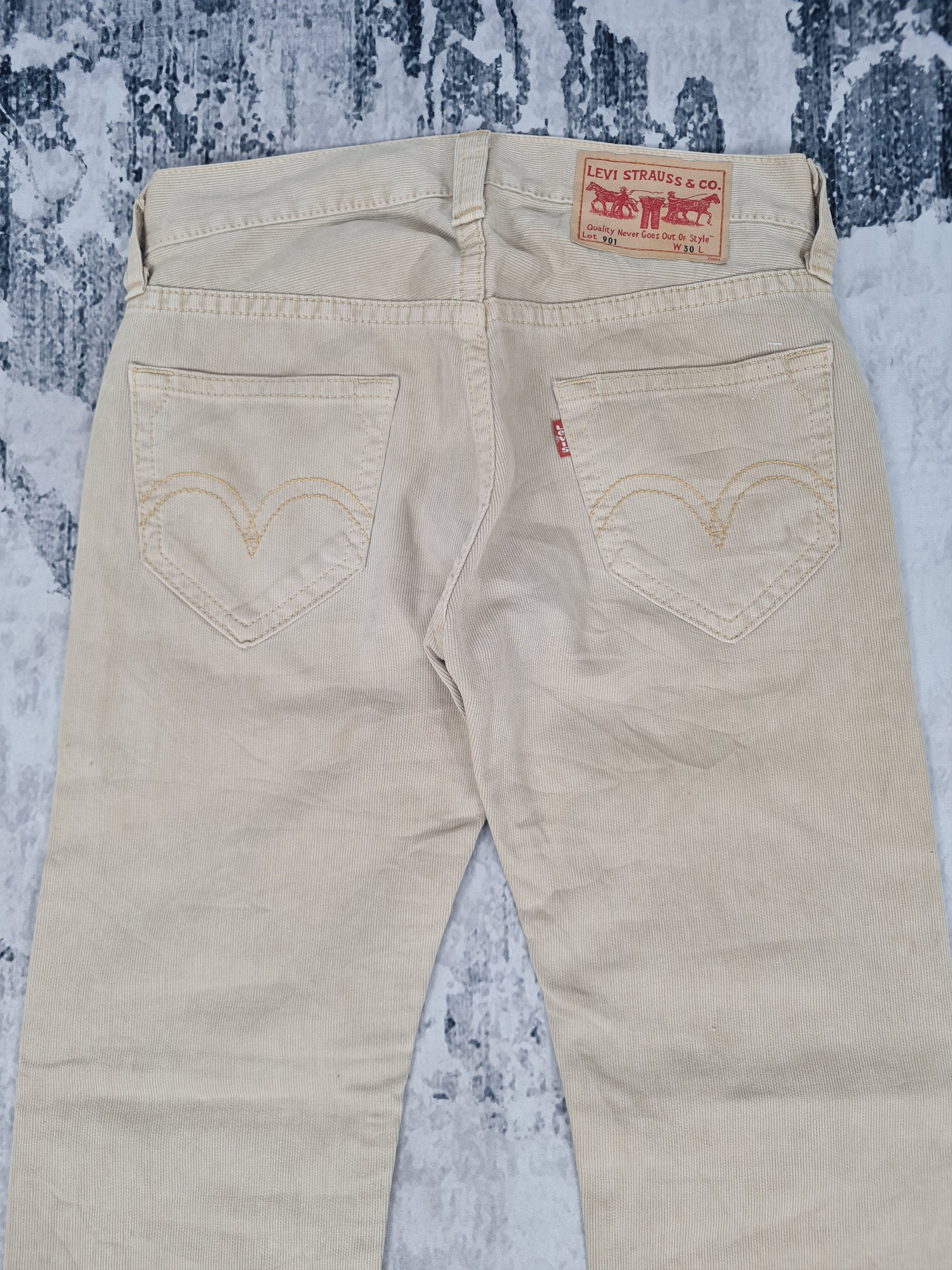 Levi's Vintage Clothing Vtg LEVIS 901 Qudroy Cream Straight Cut L0367 Size 32X33 Size US 32 / EU 48 - 8 Thumbnail