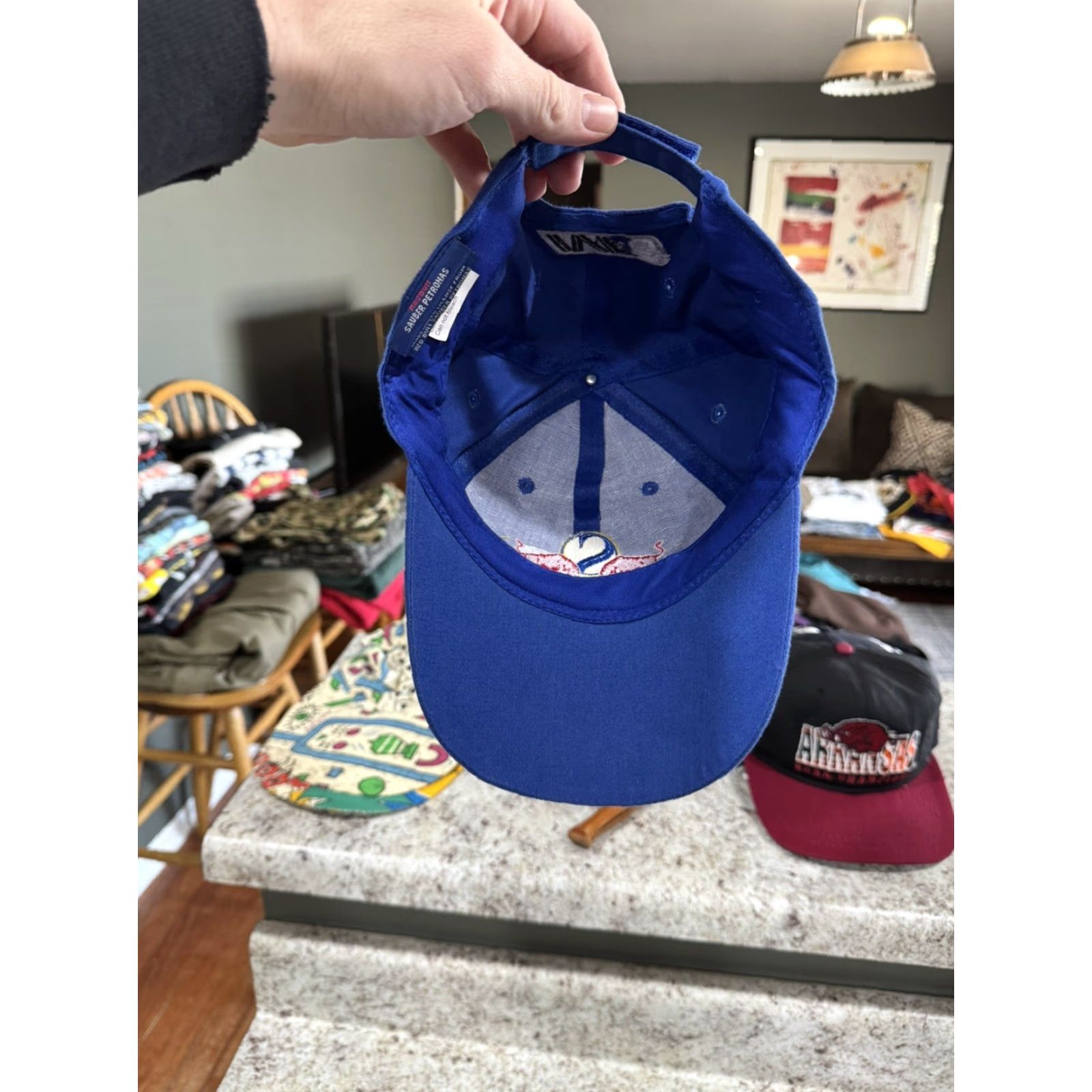 Vintage VINTAGE Red Bull Sauber Patronas Miko Salo Signature Strapback Hat Cap Formula 1 Men One Size Blue Adjustable Cotton Baseball Cap Size ONE SIZE - 4 Thumbnail