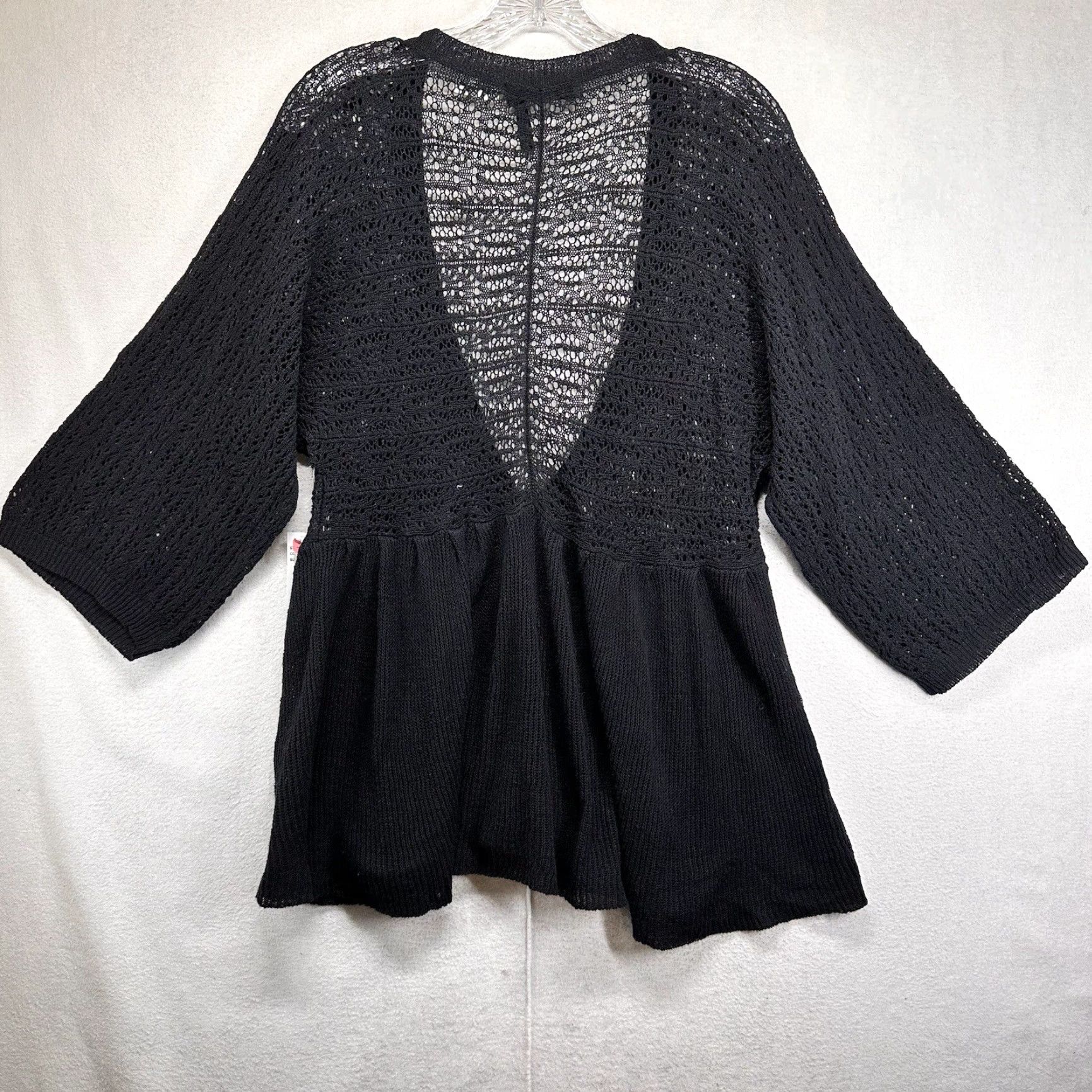Vintage VINTAGE Shelly Couture Tunic Top Women Size Large Black Sheer Knit Goth V-Neck Pullover Size L / US 10 / IT 46 - 2 Thumbnail