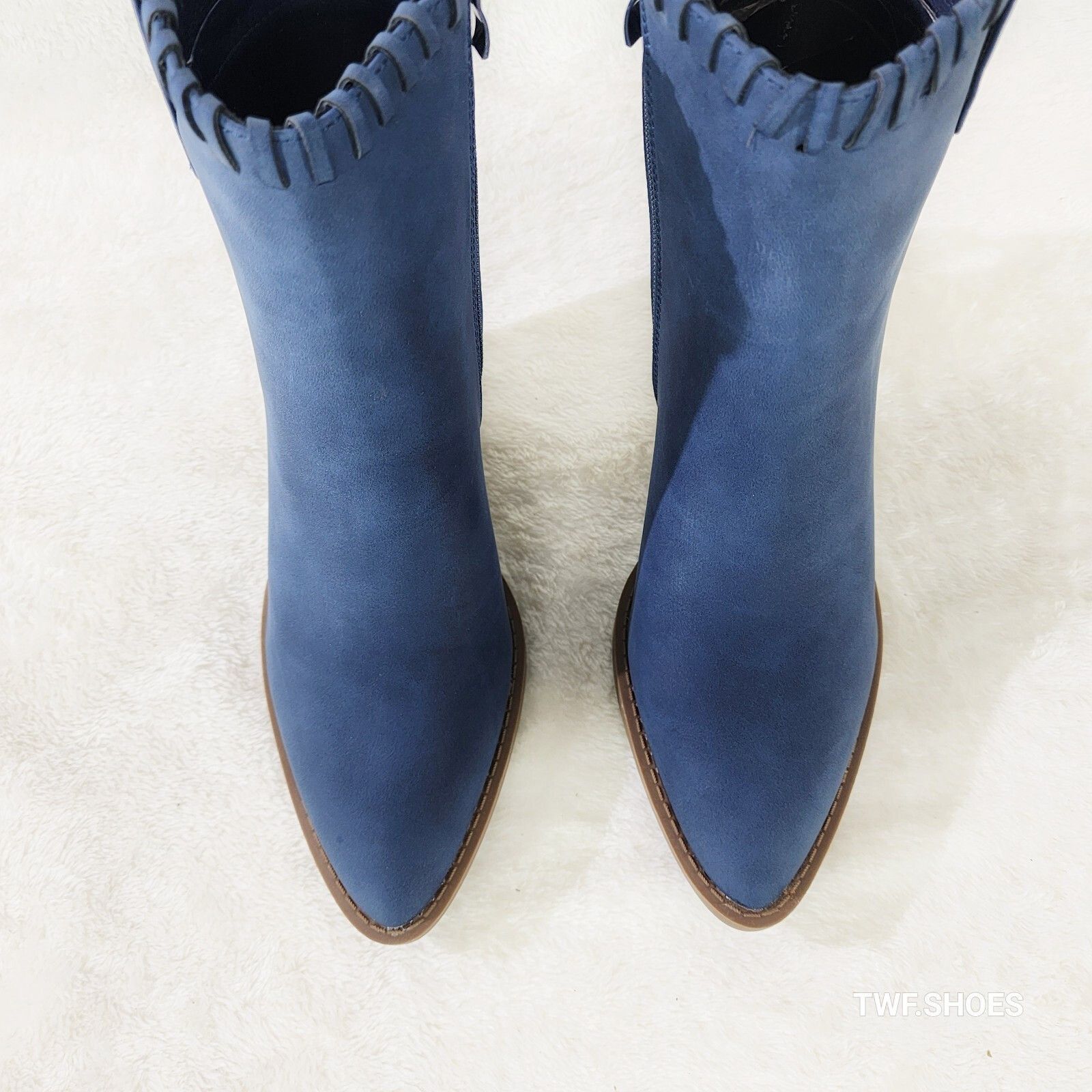 Other Fancy Tassle Navy Blue Cowgirl Country Western Ankle Boots ( Size US 8.5 / IT 38.5 - 7 Thumbnail