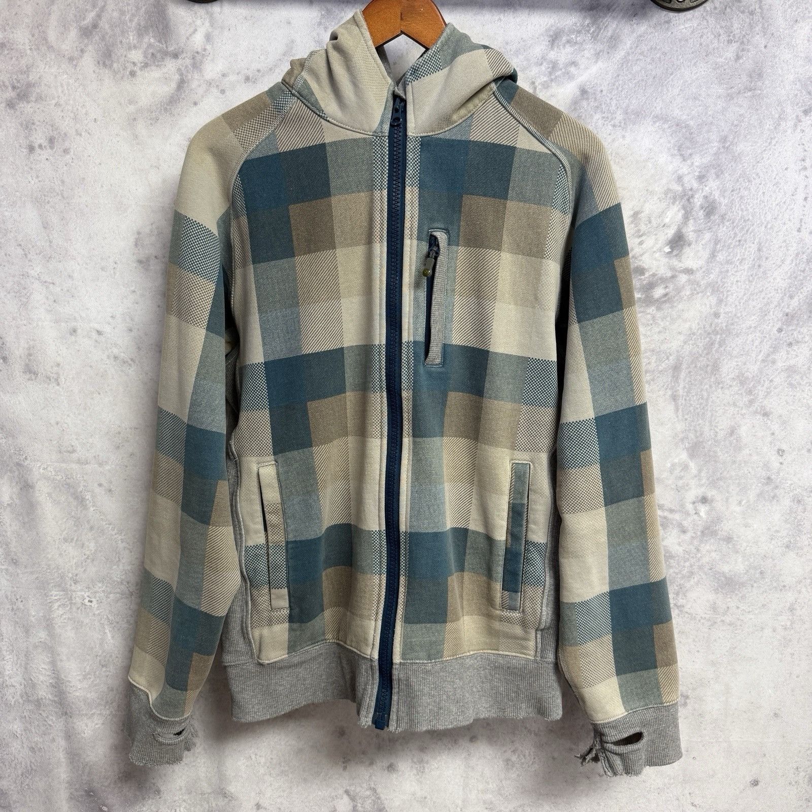 Lululemon Scuba Hoodie Sweatshirt Womens Large Plaid Boxy Bo