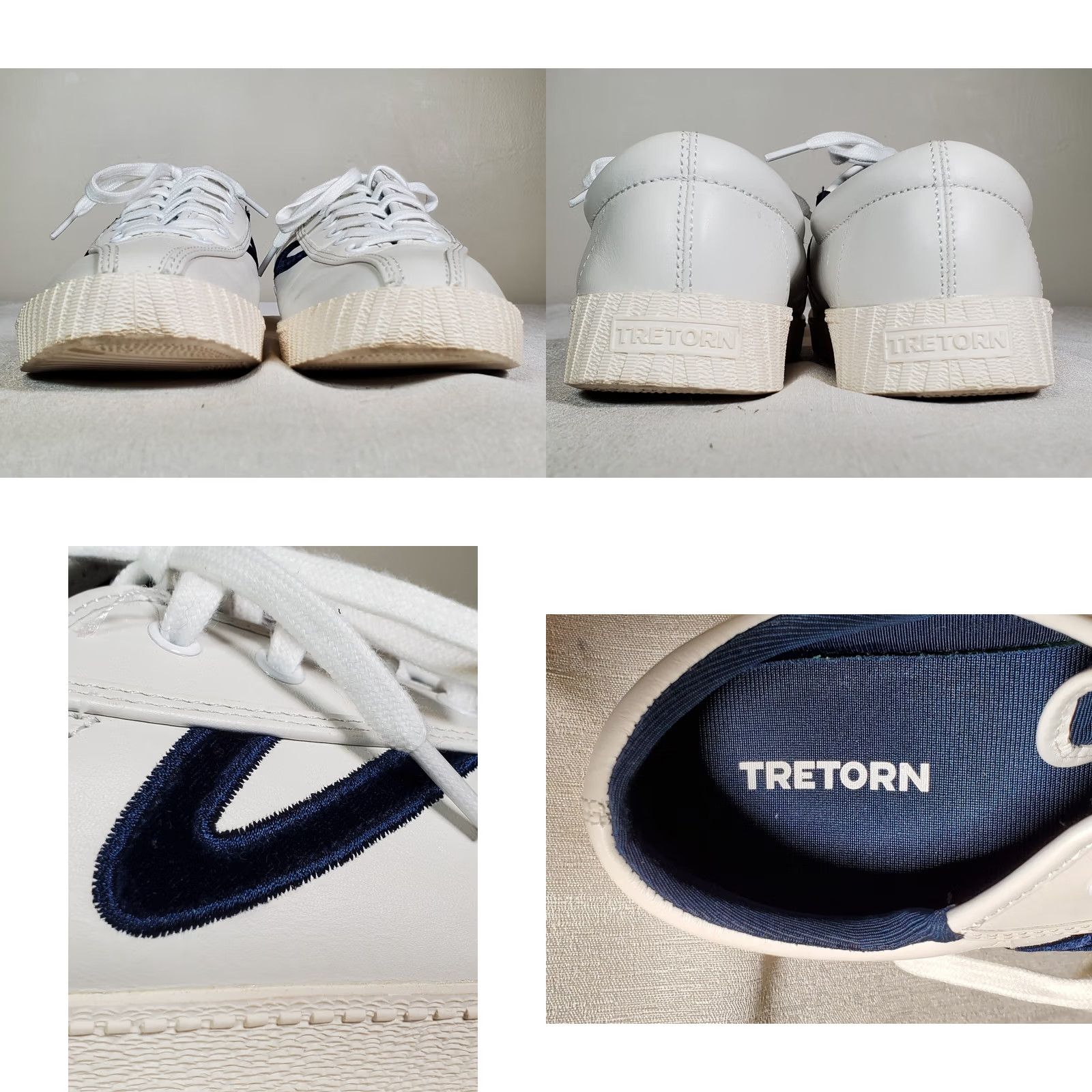 Tretorn Tretorn Nylite Plus Sneaker White Leather Velvet Navy Logo Womens US 7.5, 5.5 UK Size US 6 / IT 36 - 8 Thumbnail