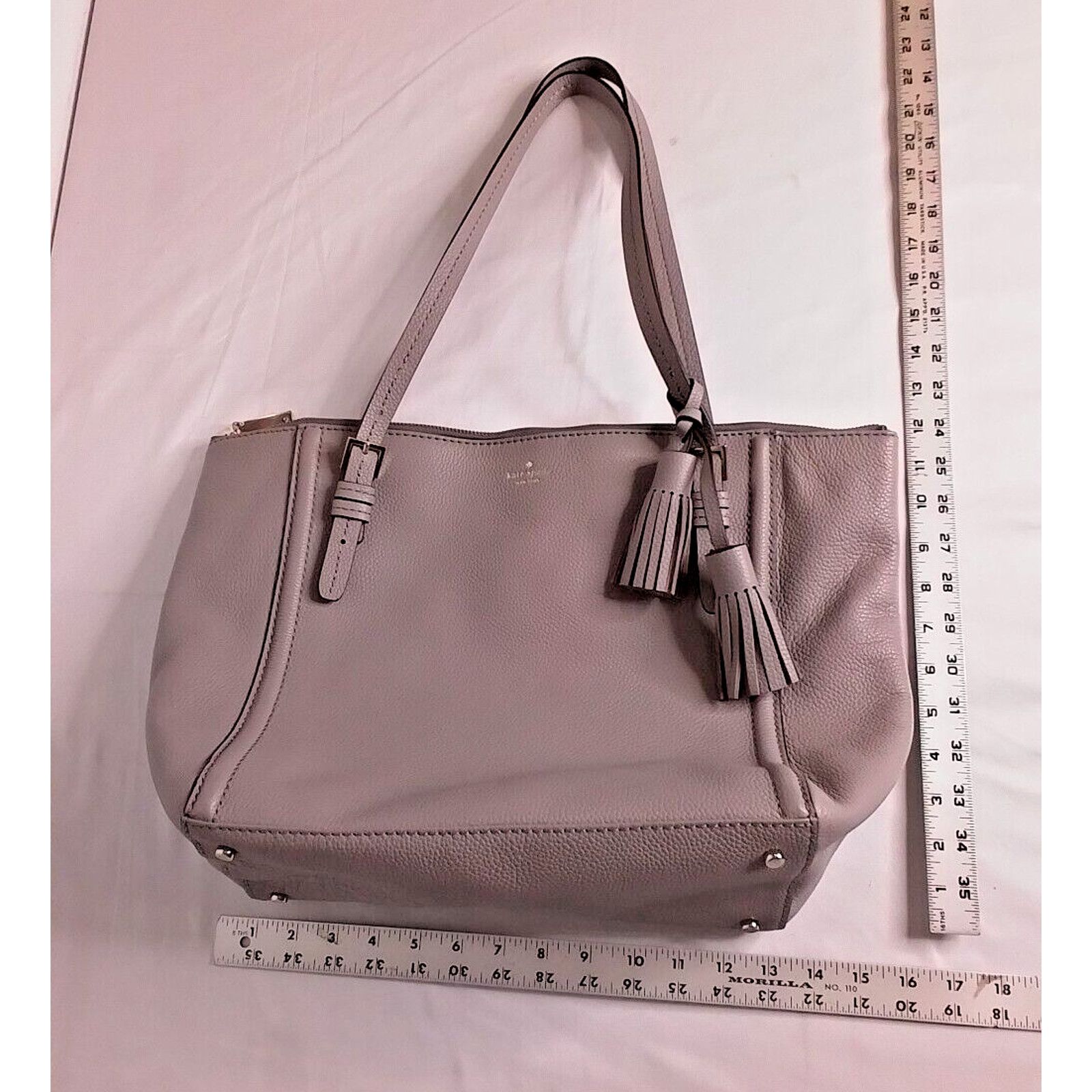 Kate Spade Kate Spade NY Handbag Orchard Street Maya Leather Tote Gray Size ONE SIZE - 17 Thumbnail