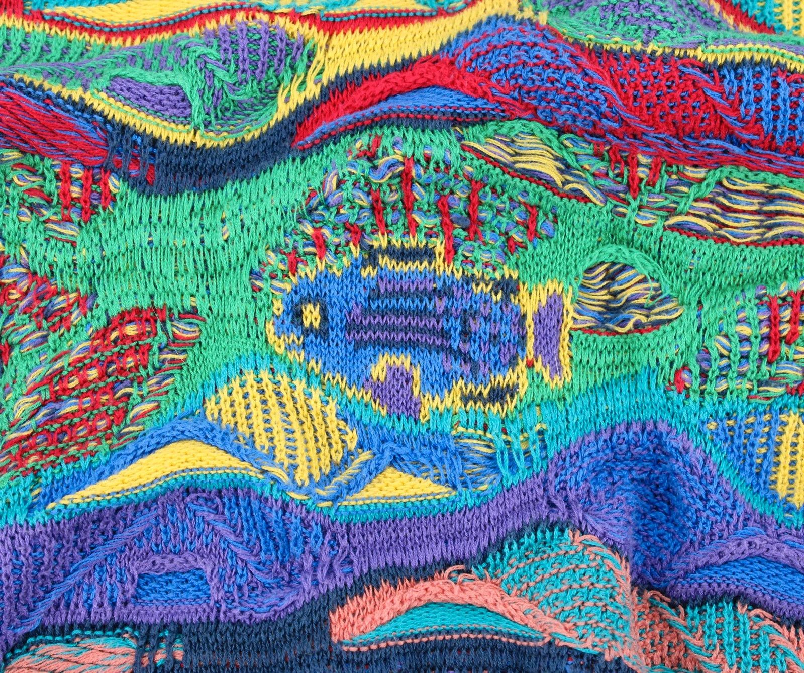 Coogi Coogi Vintage Fish 3D Knit Cardigan Size US M / EU 48-50 / 2 - 7 Thumbnail