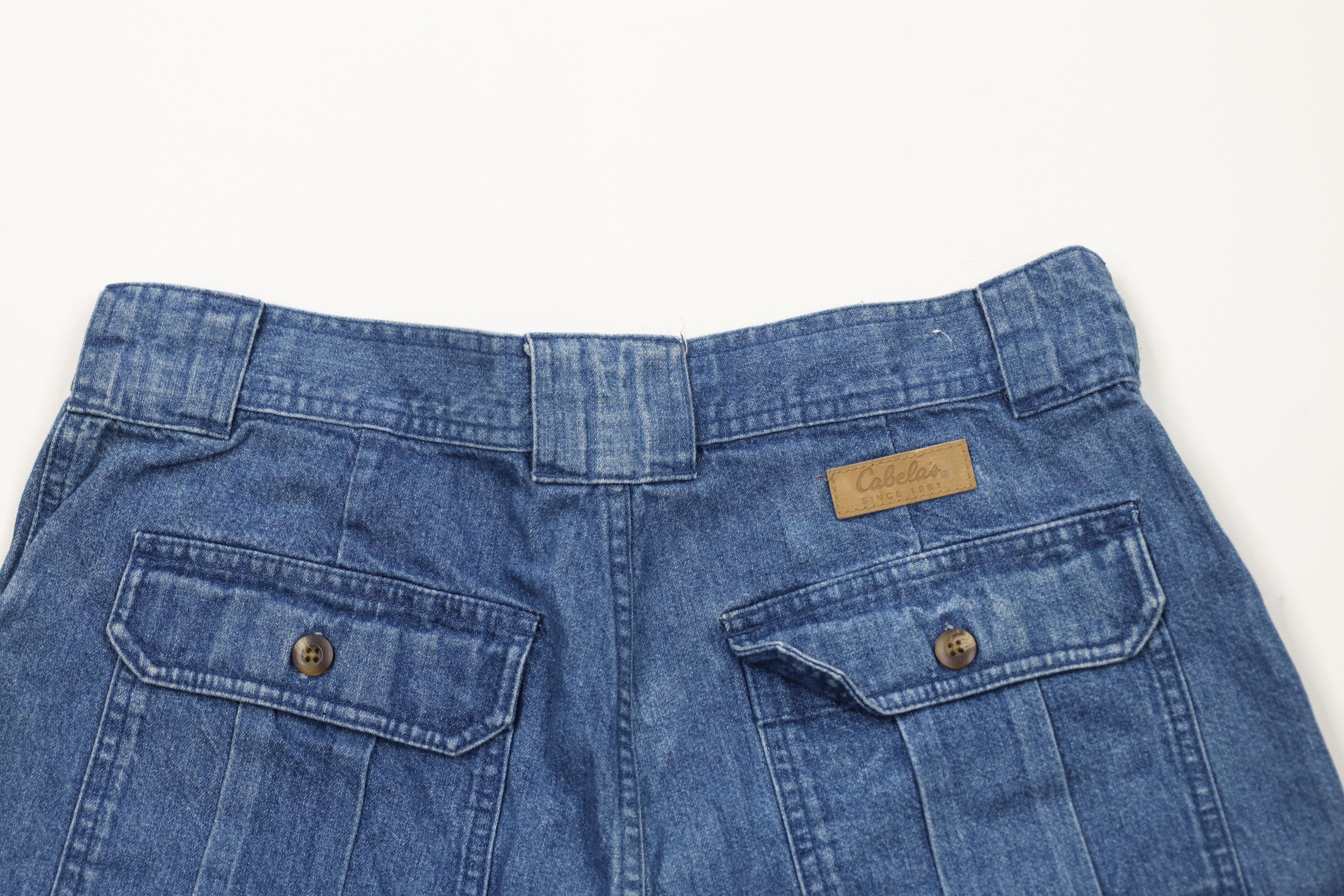 Cabelas × Vintage Vintage Cabelas Fit 7 Pocket Denim Jean Cargo Shorts Blue Size 34" / US 12 / IT 48 - 10 Thumbnail