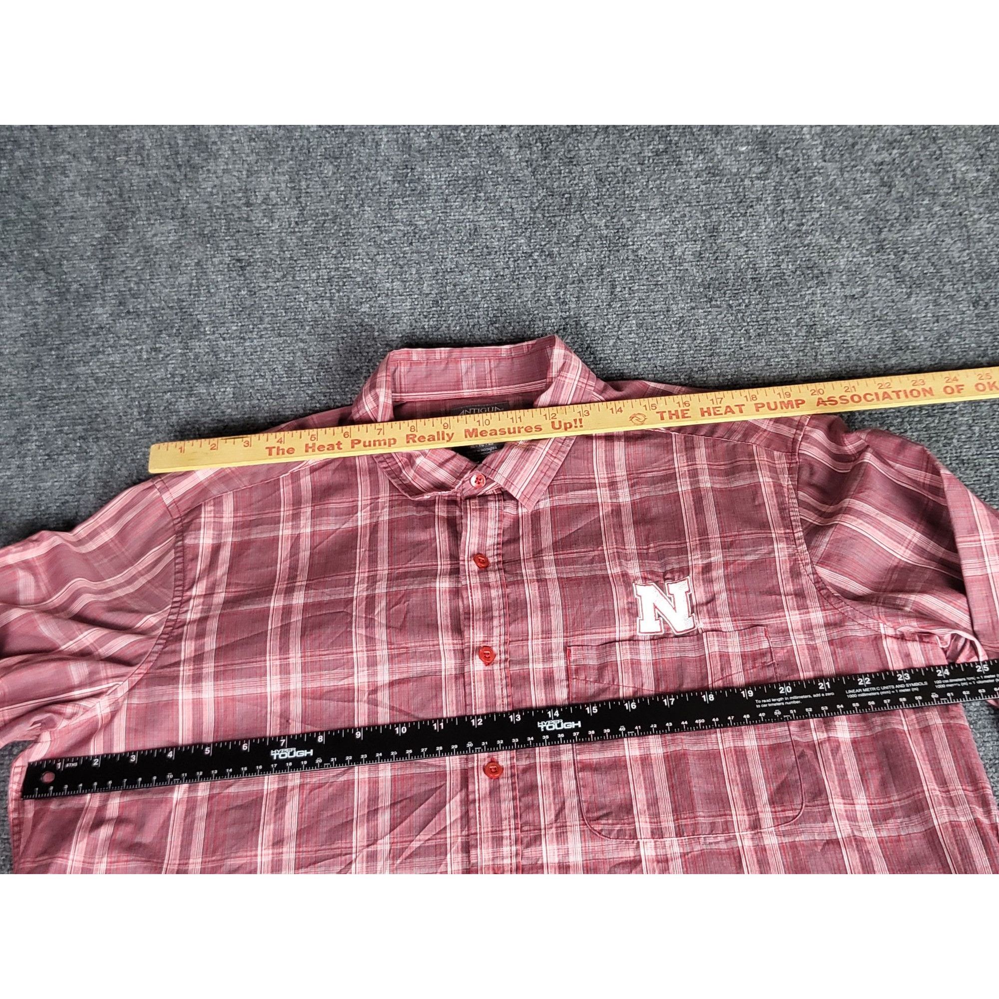 Antigua Nebraska Corn Huskers Button Up Shirt Men Sz XL Plaid Pocket Size US XL / EU 56 / 4 - 5 Thumbnail