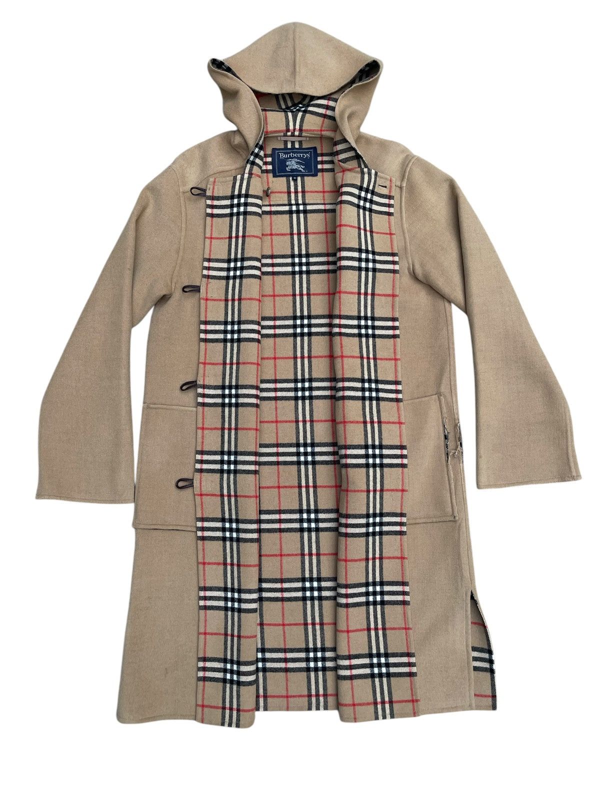 90s Burberrys Wool Cashmere Duffle Coat - Nova Check Lining