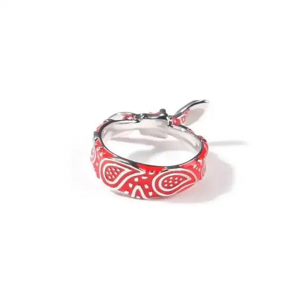Jewelry × Vintage Bandana-shaped Cashew Flower Red Rings Size ONE SIZE - 2 Thumbnail