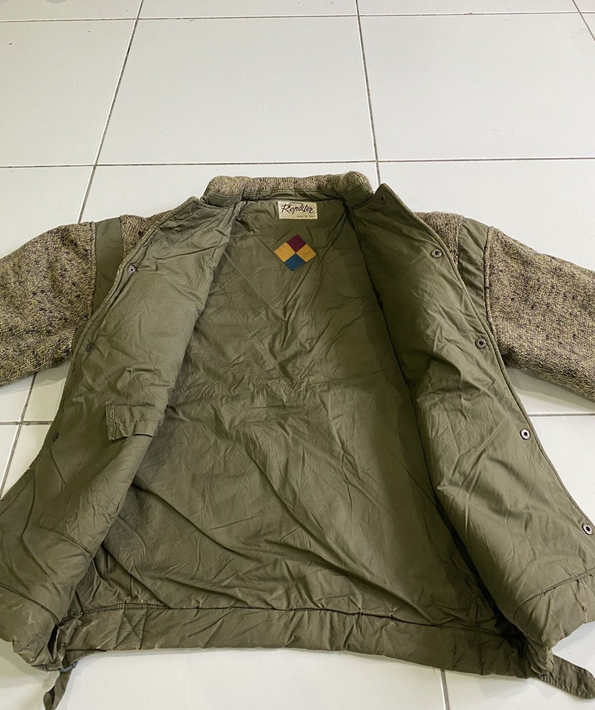 Designer Vintage 80s Reporter Knits Button Down Bomber Jacket Size US S / EU 44-46 / 1 - 6 Thumbnail