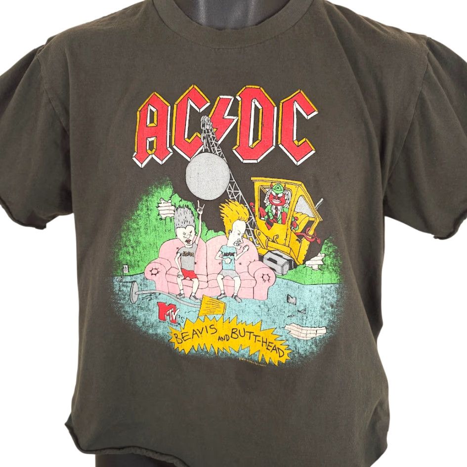 Vintage AC/DC Beavis And Butthead T Shirt Mens Large Green Black Thai Boot AC/DC Shirt Size US L / EU 52-54 / 3 - 2 Thumbnail