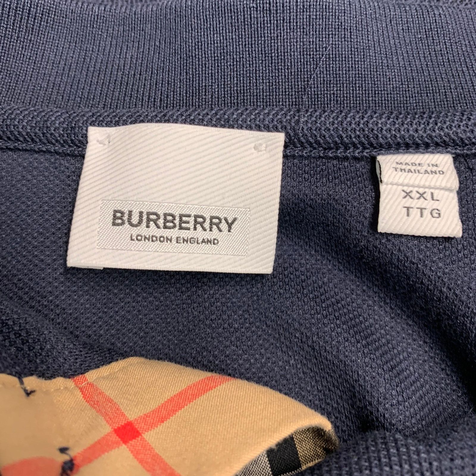 Burberry BURBERRY Size XXL Navy Cotton Monogram Half Placket Polo Size US XXL / EU 58 / 5 - 5 Thumbnail