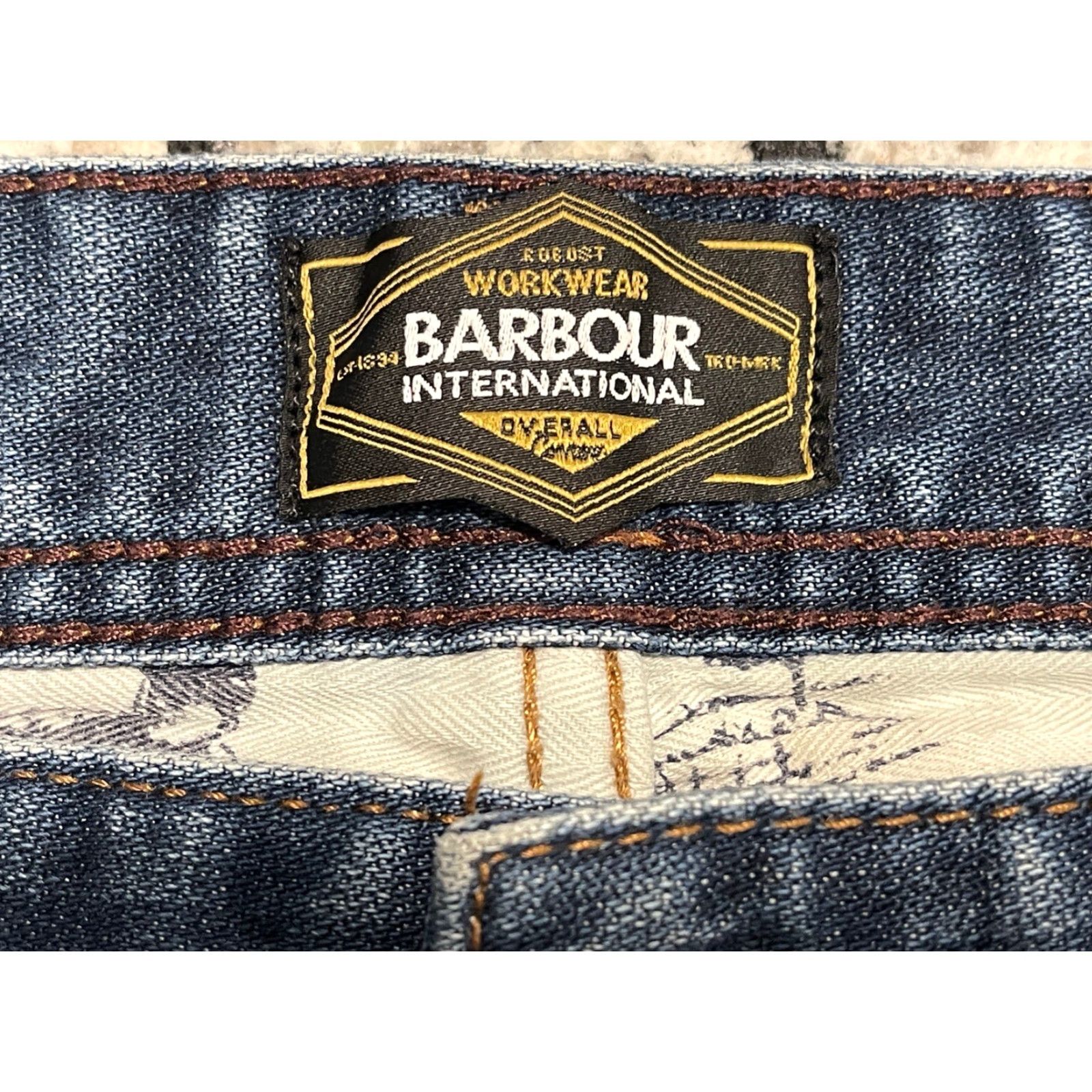 Barbour Barbour International Jeans Men Blue Denim Zip Button Casual Tapered 38 Regular Inseam 30.5 Size US 38 / EU 54 - 3 Thumbnail