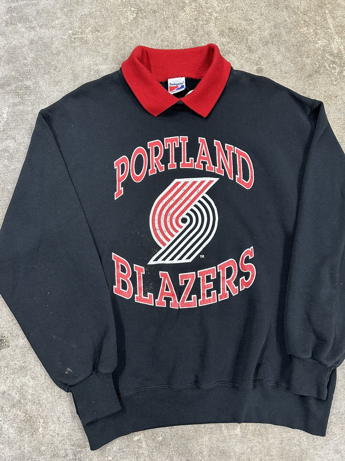 Vintage Vintage 90s Swingster Portland Trail Blazers NBA Sweatshirt Size L / US 10 / IT 46 - 3 Thumbnail