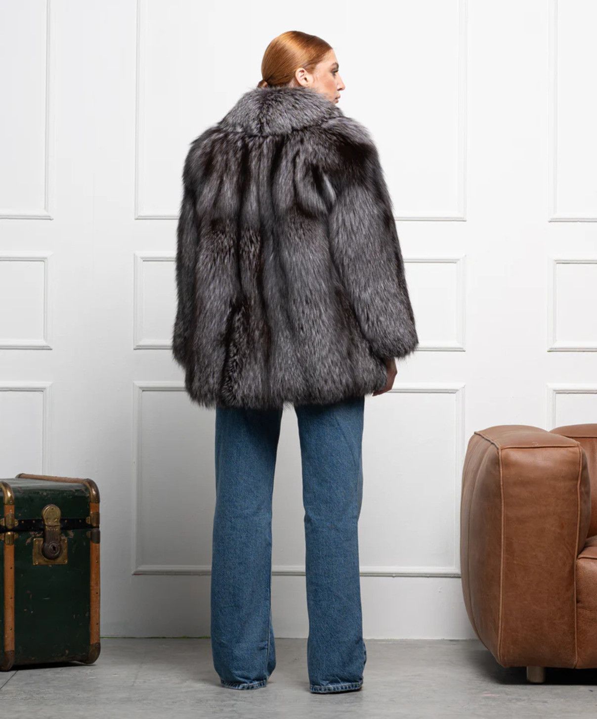 Other Women’s Silver Fox Fur Coat Size L / US 10 / IT 46 - 4 Thumbnail