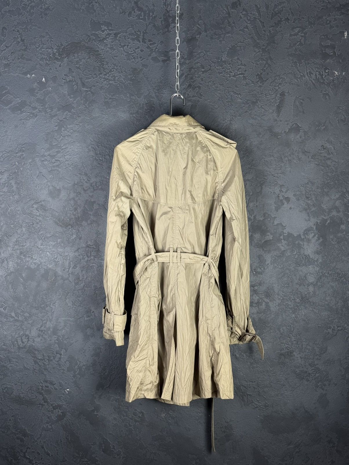Burberry BURBERRY Beige Nylon Belted Women’s Double Trench Coat Size M / US 6-8 / IT 42-44 - 10 Thumbnail