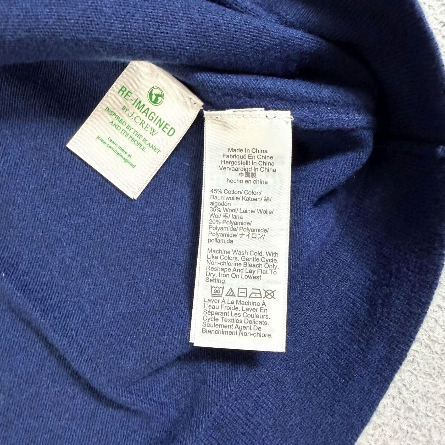 J.Crew J.CREW Teddie Crewneck Sweater Women XL Blue Wool Blend Casual Fall Knit Size XL / US 12-14 / IT 48-50 - 5 Thumbnail
