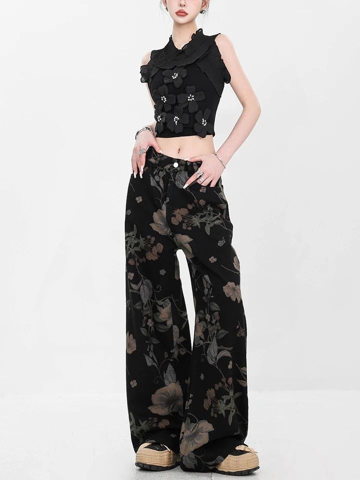 Y2K Camouflage Straight Pants