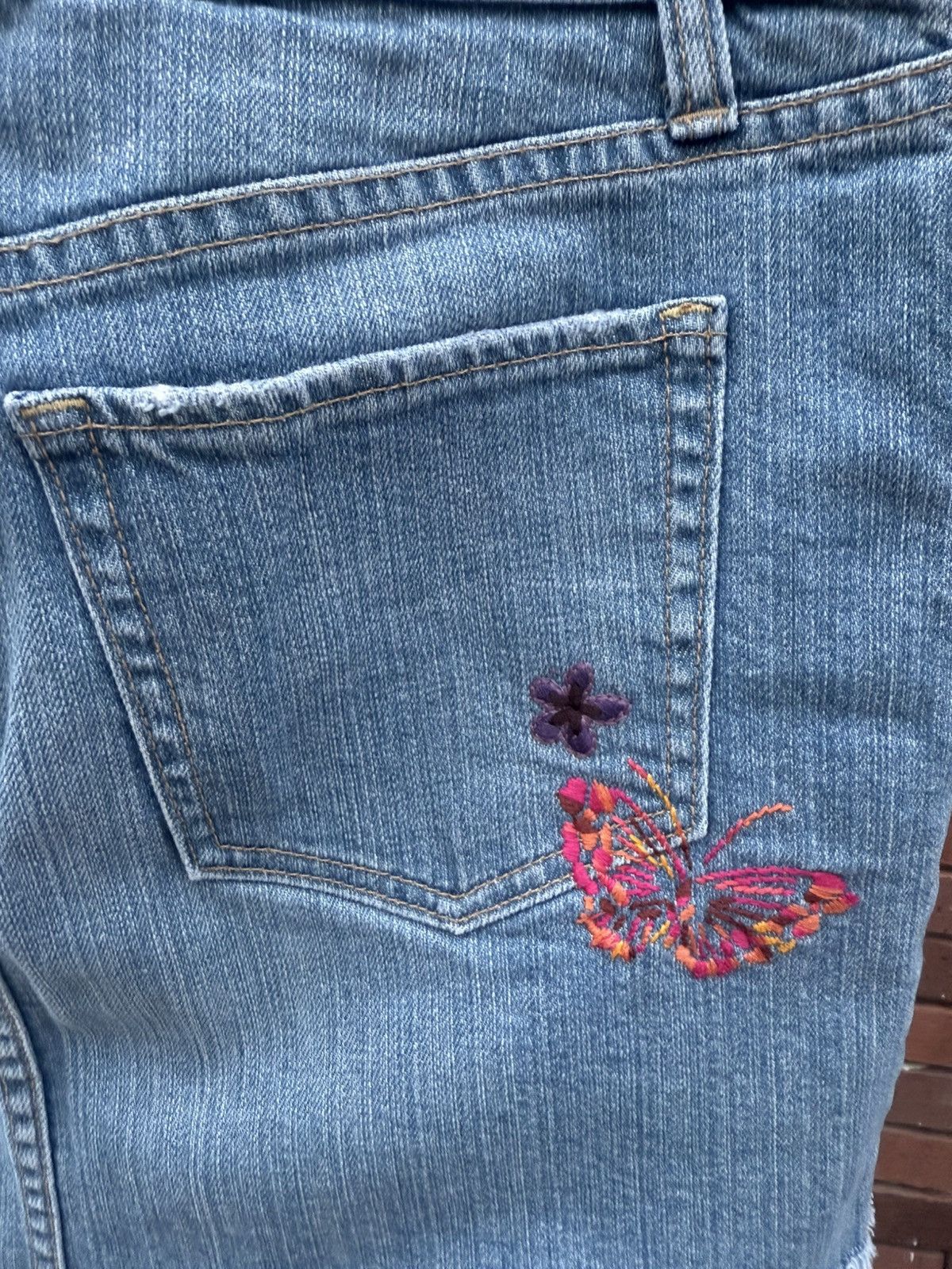 Gap GAP Y2K Vintage Blue Jean Denim Mini Skirt Embroidered Size 27" / US 4 / IT 40 - 5 Thumbnail
