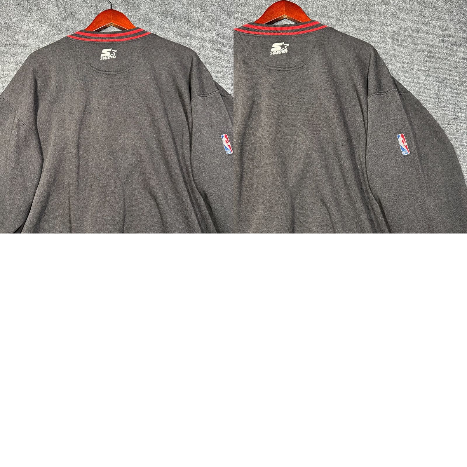 Starter VINTAGE Starter Chicago Bulls Sweatshirt Mens XL Pullover Black Red Crew Neck Long Sleeve Knit Embroidered Logo Pattern Solid Size US XL / EU 56 / 4 - 8 Thumbnail
