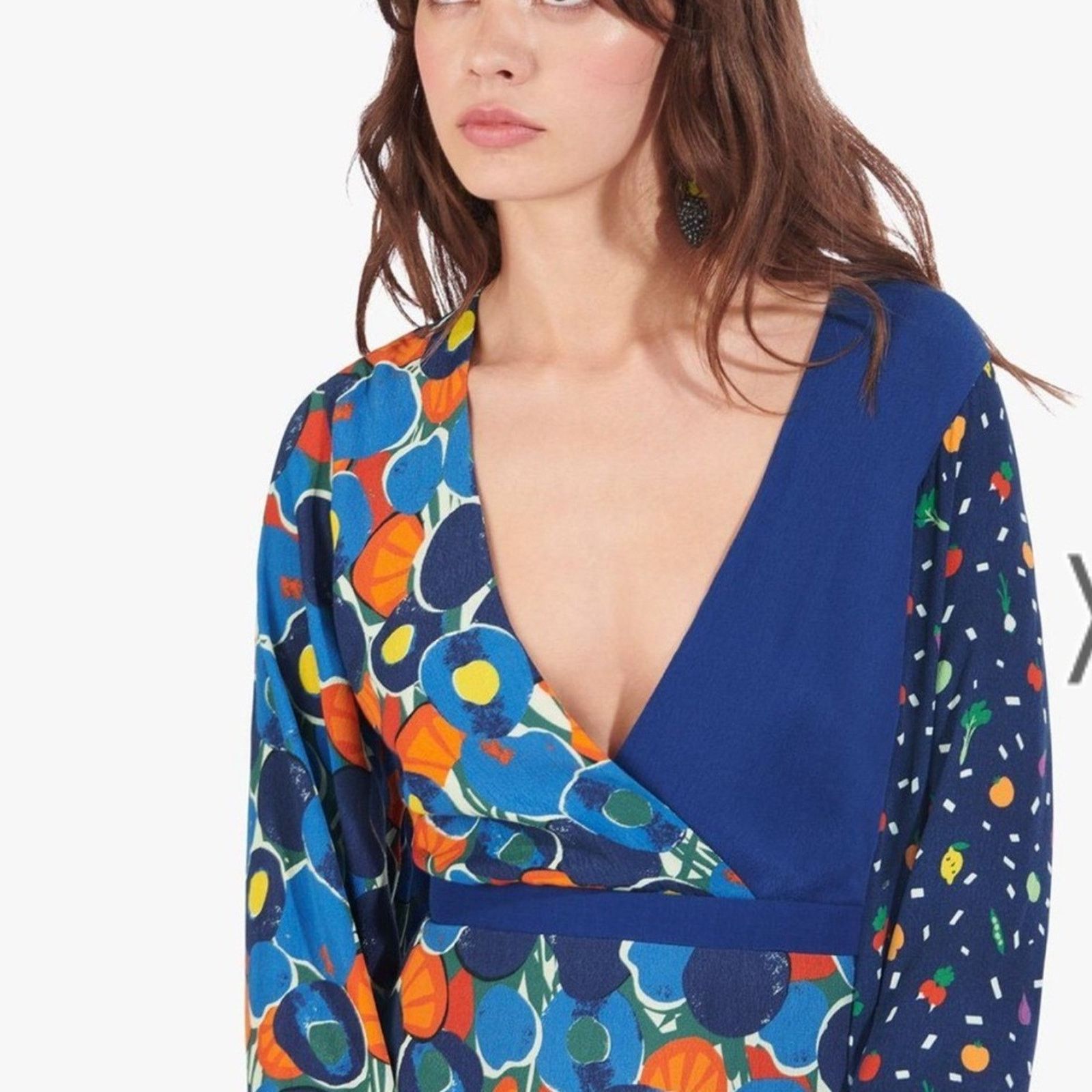Staud Staud Vague Patchwork Maxi Dress - Size 2 - Blue Size XS / US 0-2 / IT 36-38 - 4 Thumbnail