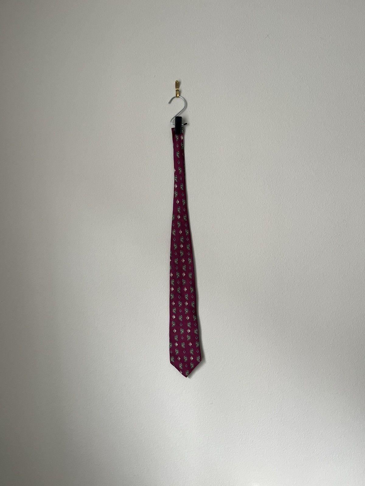 Burberry Vintage Burberrys of London Tie Burgundy & Geometric Print Size ONE SIZE - 1 Thumbnail