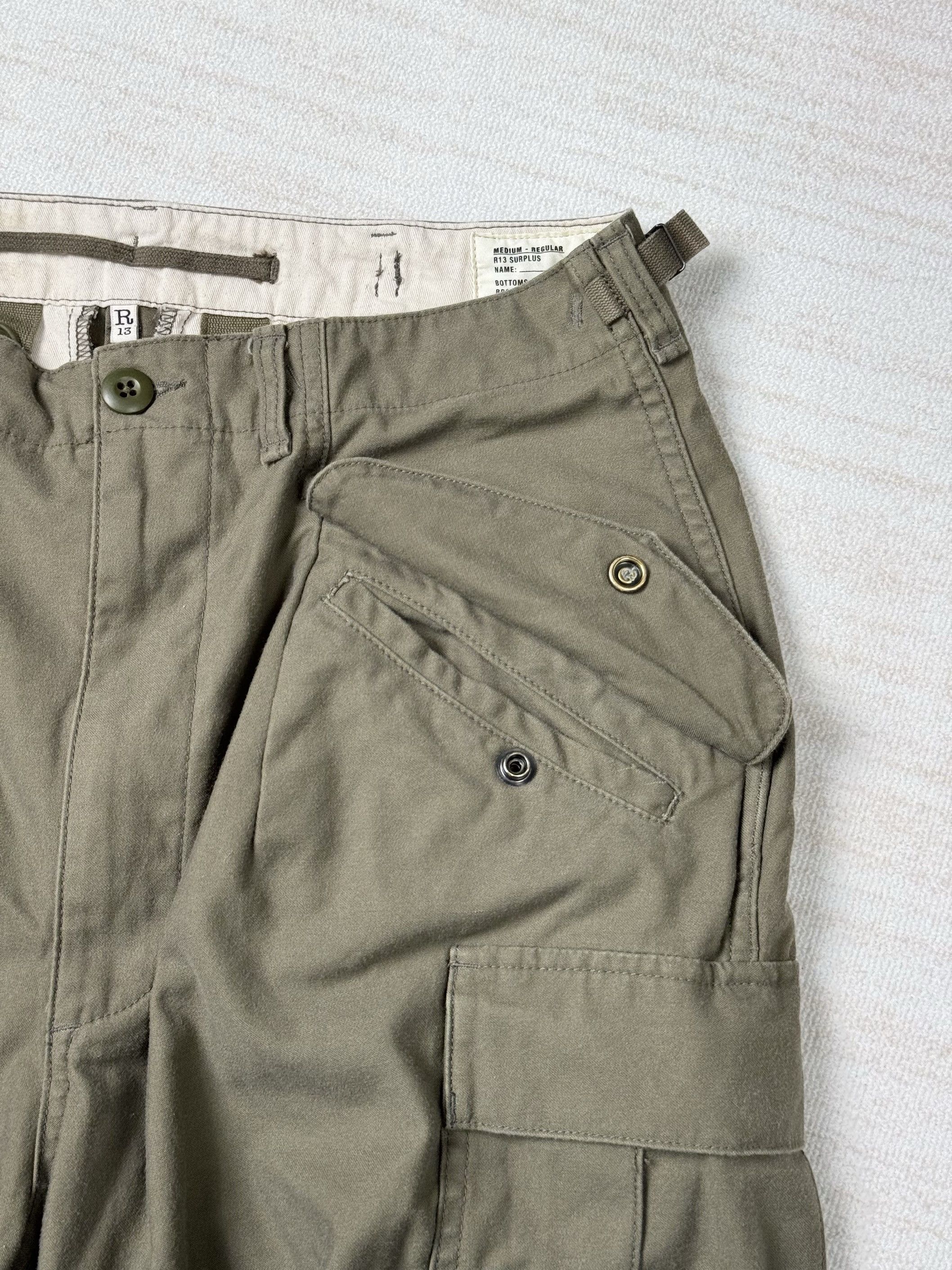 R13 UNWORN* R13 MARK MILITARY CARGO PANTS Vintage Olive Size US 32 / EU 48 - 4 Thumbnail