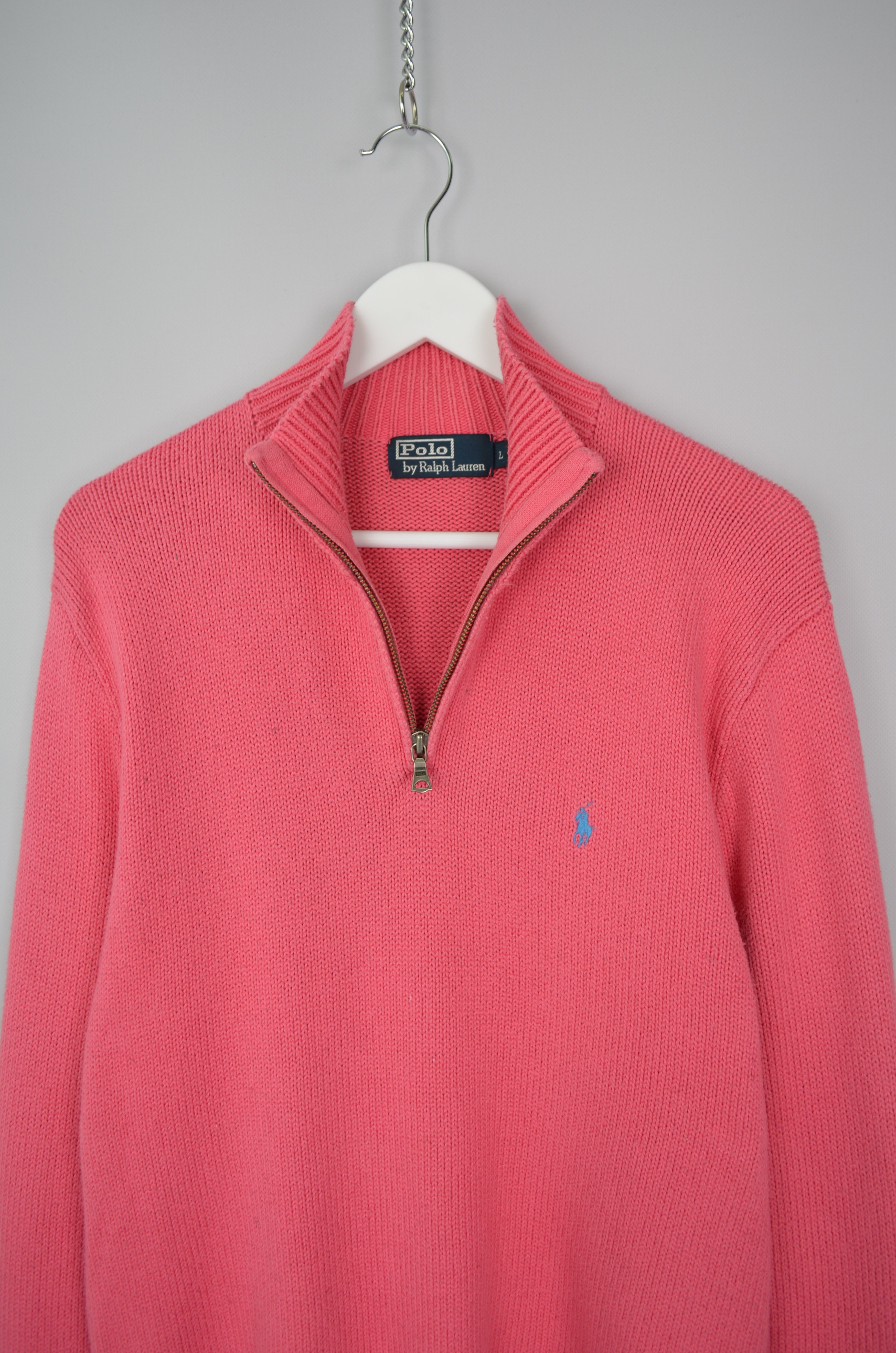 Polo Ralph Lauren × Ralph Lauren × Vintage Polo Ralph Lauren 1/4 Zip Knit Pink Sweater Size L Vintage Size US L / EU 52-54 / 3 - 5 Thumbnail