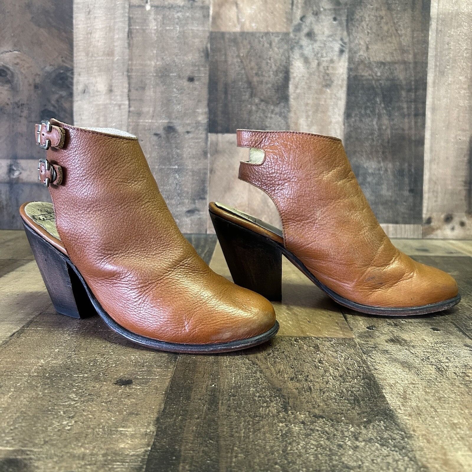 Vintage Freebird By Steven Smoke Leather Brown Mule Boots Womens 9 Size US 9 / IT 39 - 5 Thumbnail