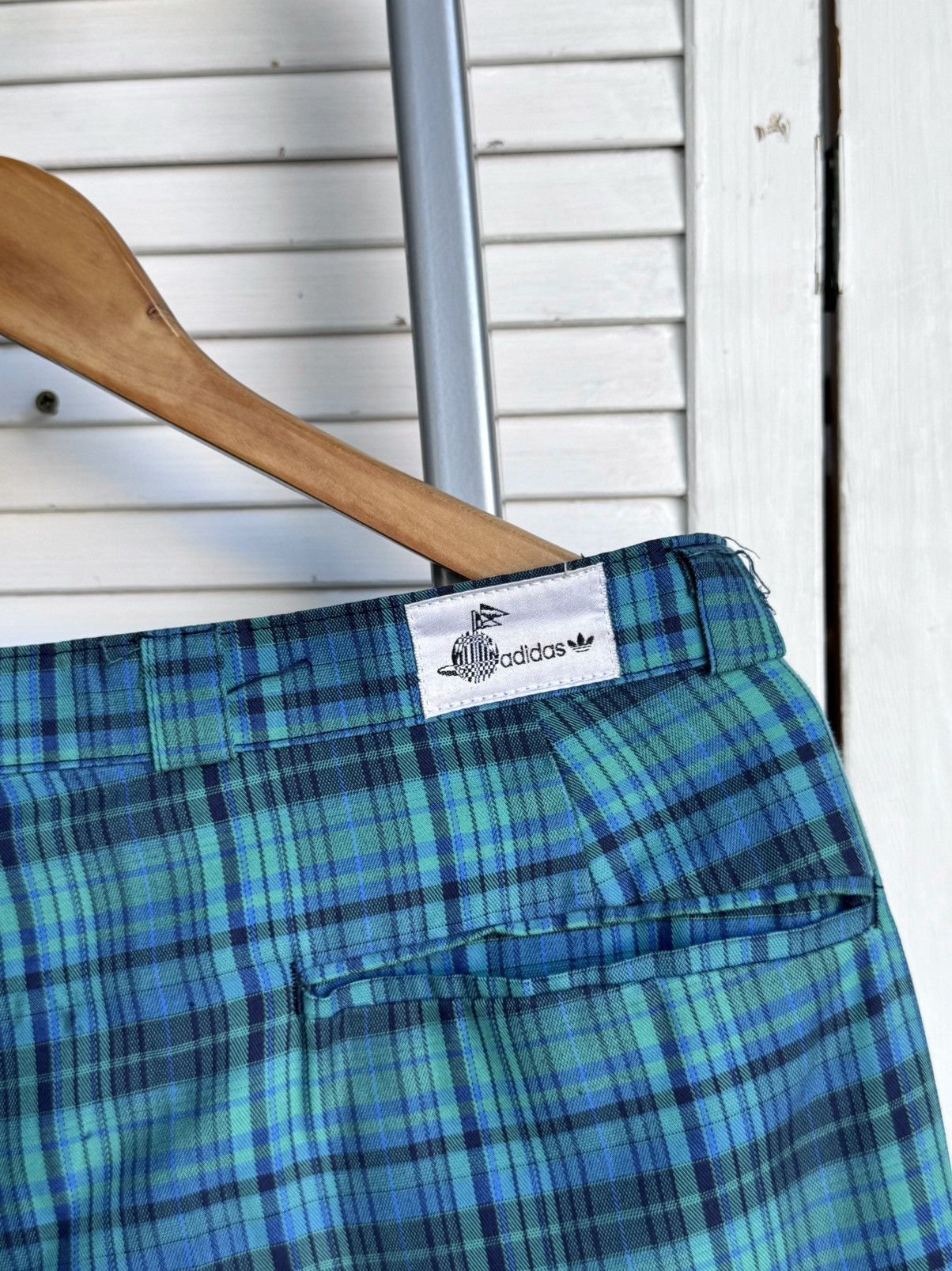 Adidas Vintage Adidas Western Germany Tartan Plaid Pleated Pants Size US 33 - 11 Thumbnail