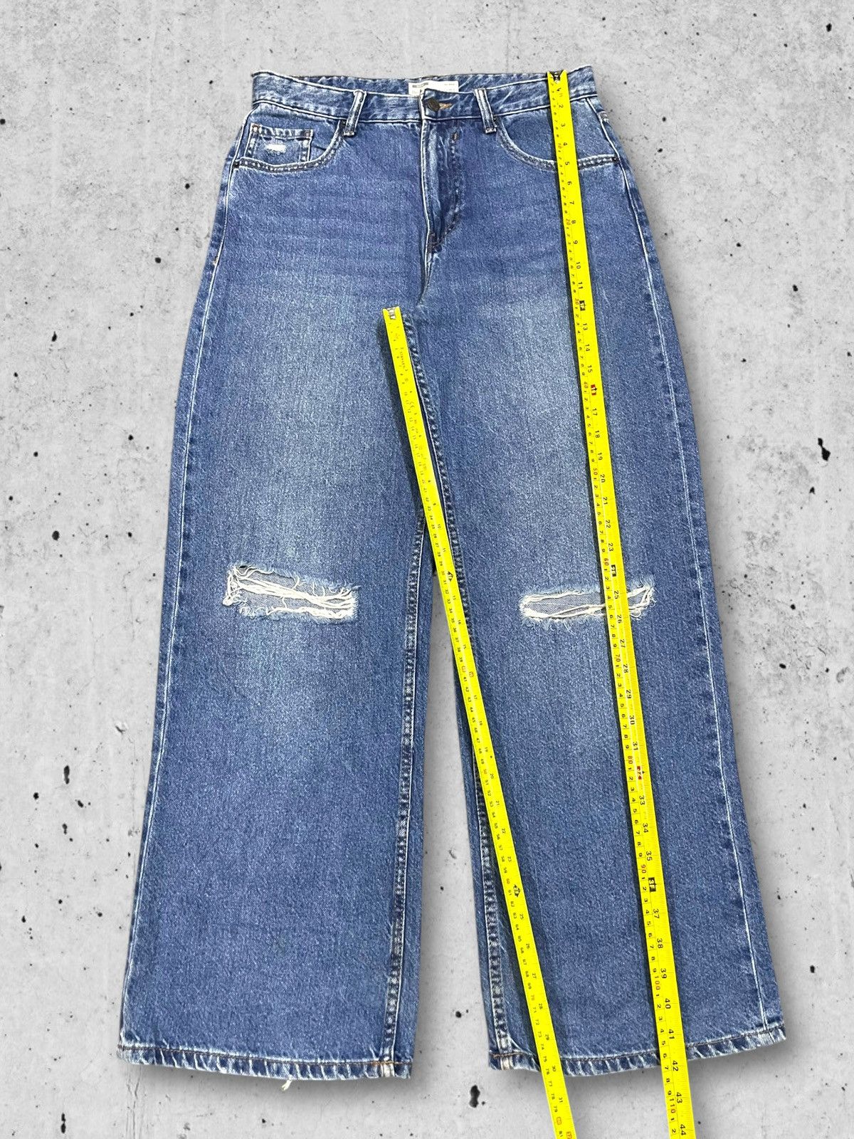 Japanese Brand Japanese Denim Baggy 90s Wide Leg Ripped Blue Straight Jeans Size US 30 / EU 46 - 11 Thumbnail