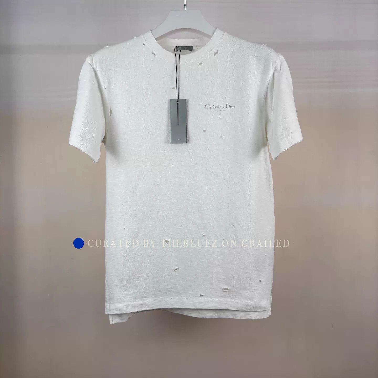 Dior Distressed Logo Print Short Sleeve Tee Size US XS / EU 42 / 0 - 1 Thumbnail