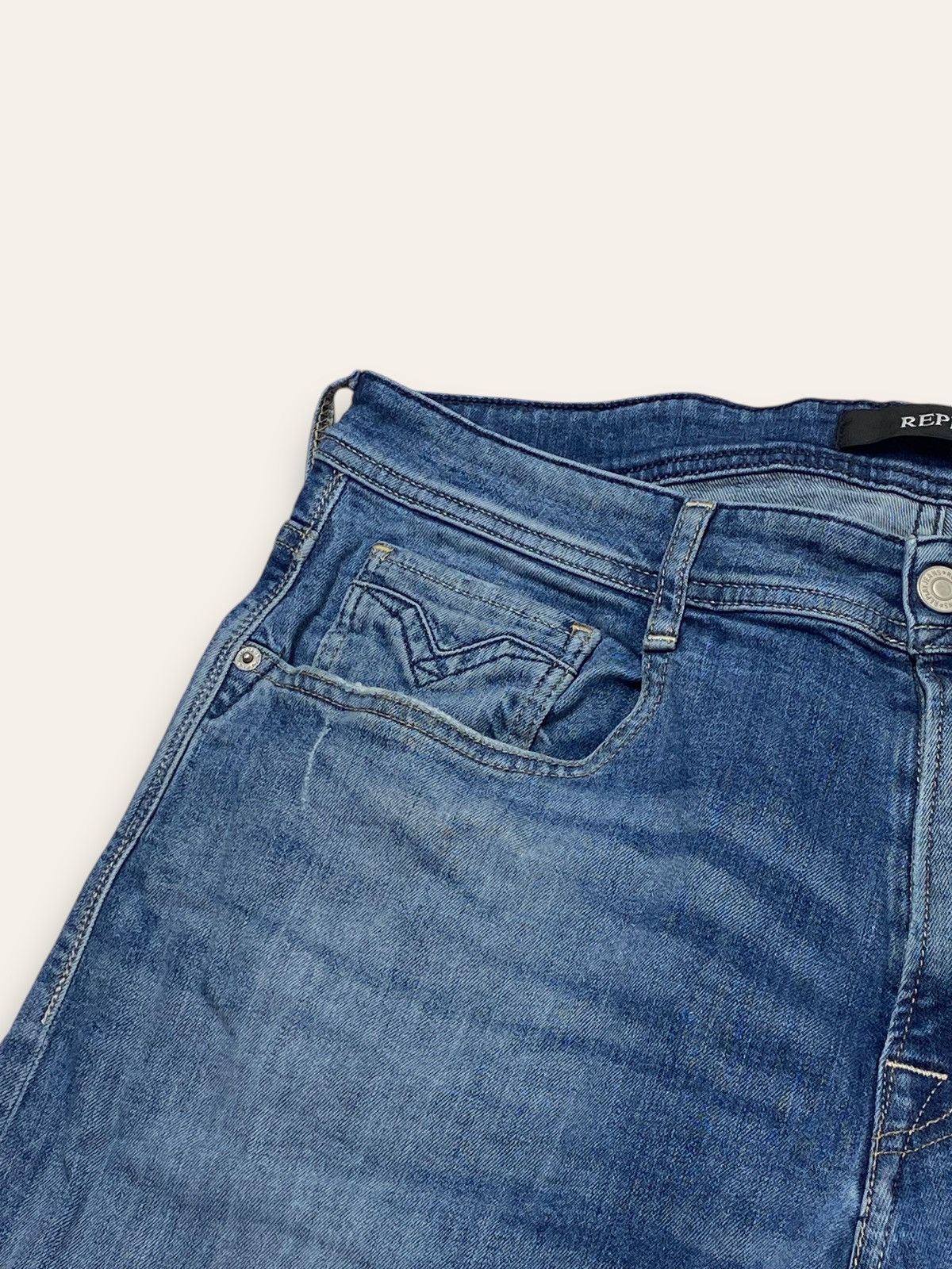 Jean Vintage REPLAY Blue Denim Jeans Size US 35 - 7 Thumbnail