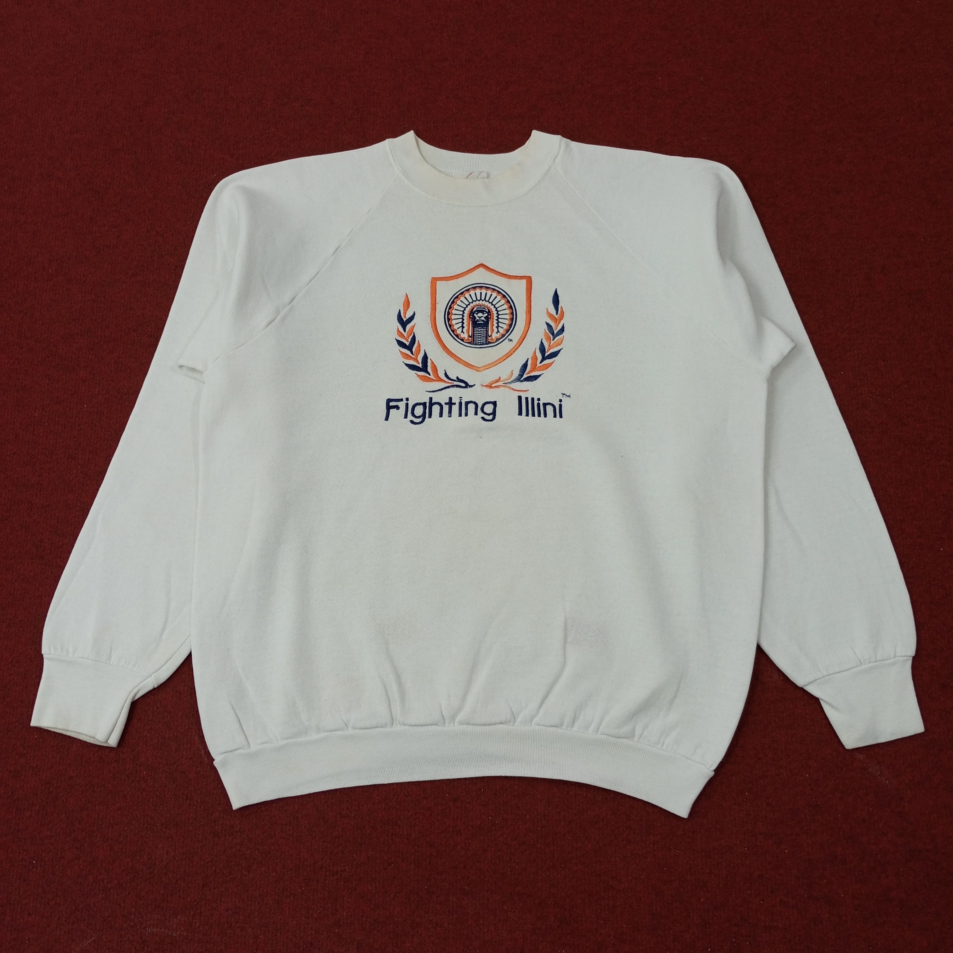 Vintage Fighting Illini Football Team University Sweatshirt c251n17 Size US L / EU 52-54 / 3 - 1 Thumbnail