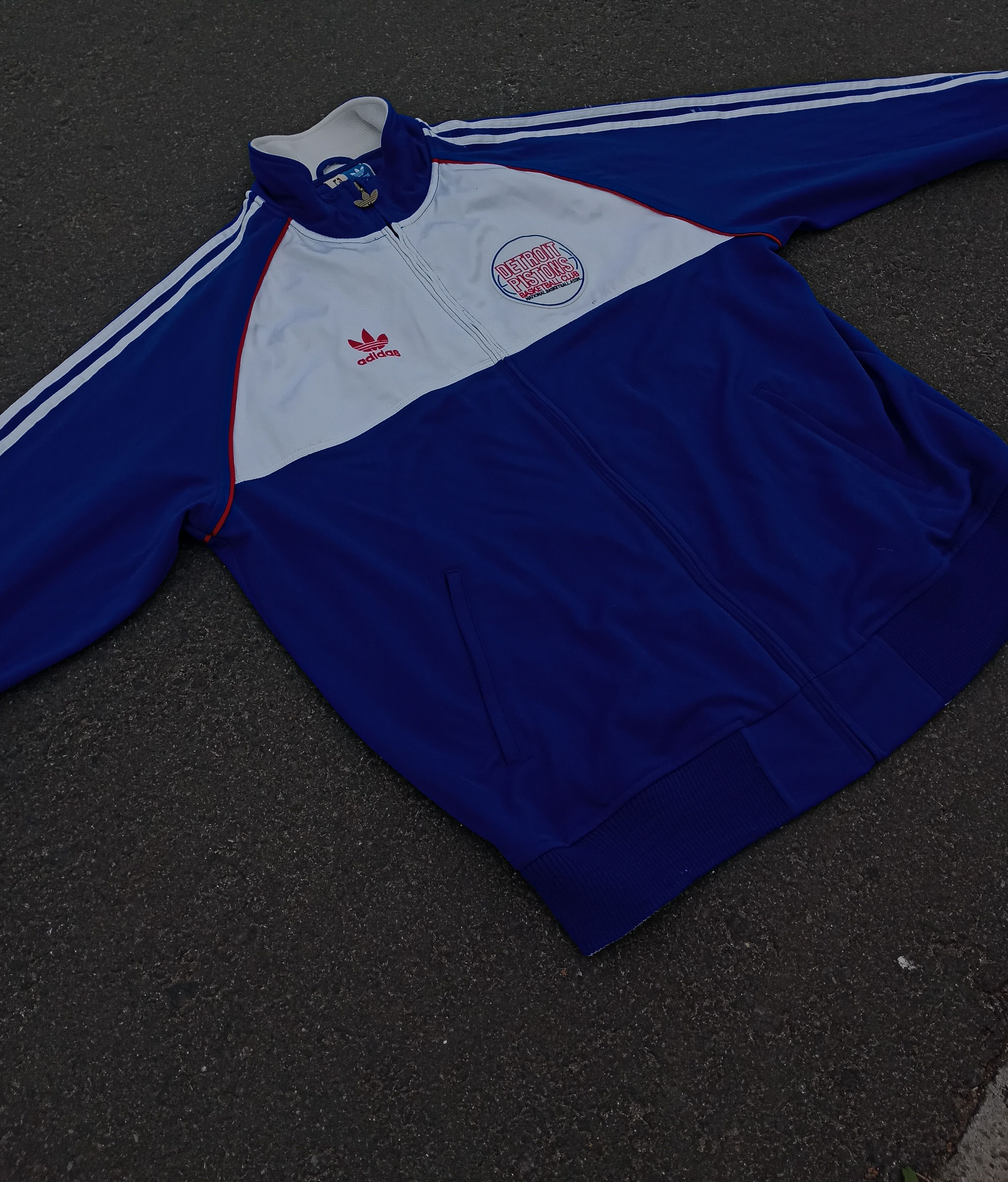 Adidas × NBA Detroit Pistons warmup jacket championship NBA 89 90 04 Size US XL / EU 56 / 4 - 4 Thumbnail